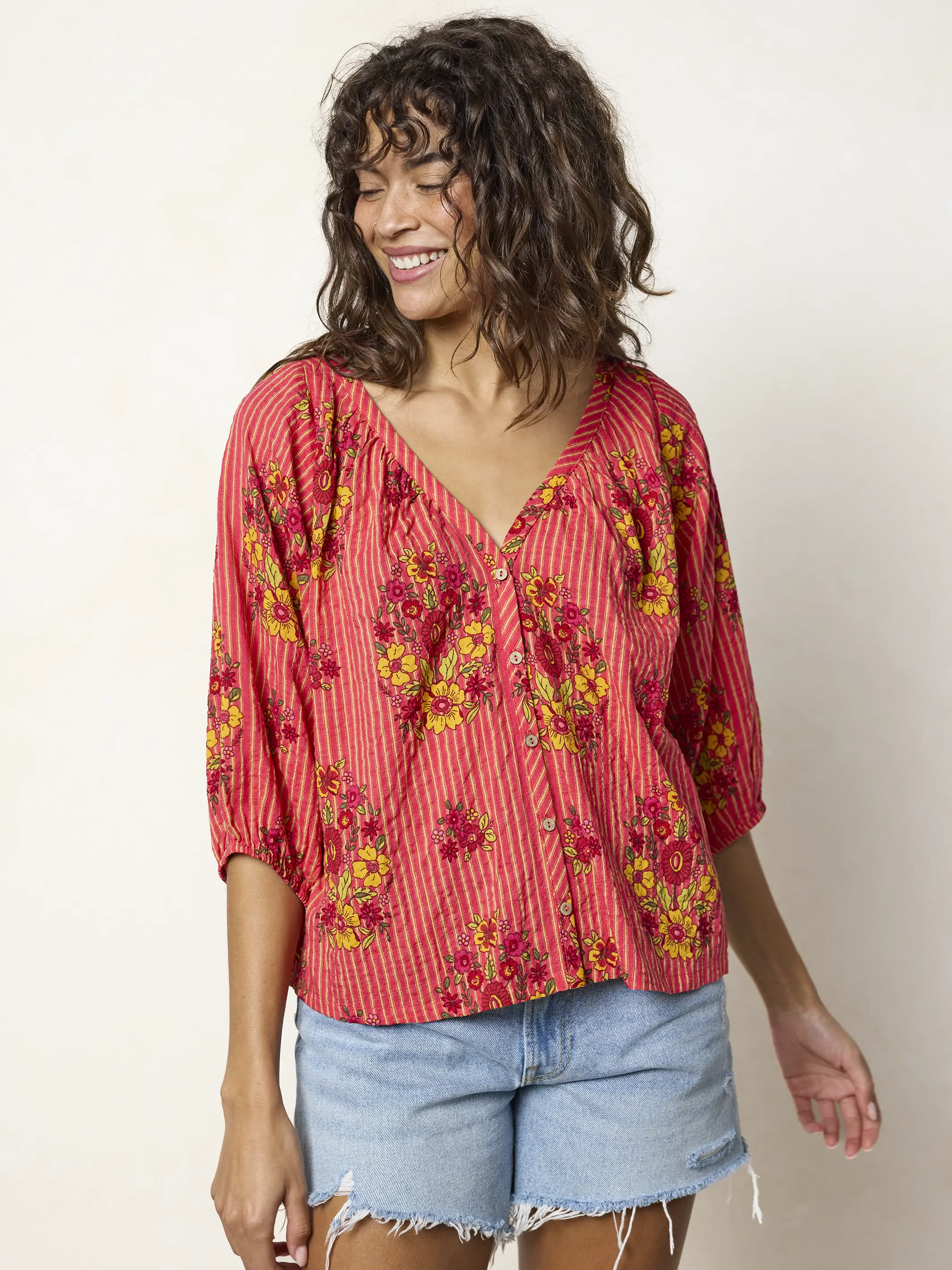 Abby Blouse - Jaipur Stripe Pink - Image 3