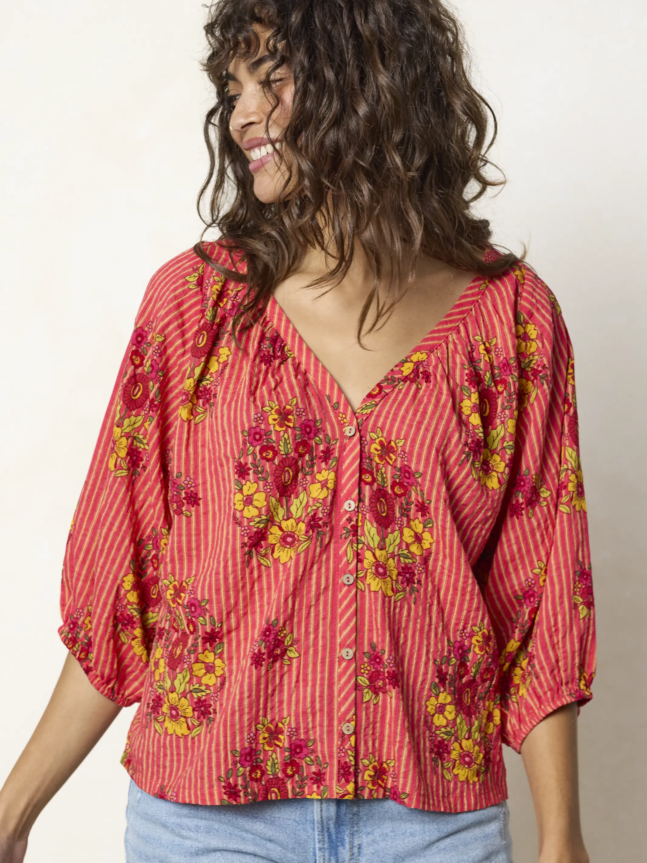 Abby Blouse - Jaipur Stripe Pink - Image 5