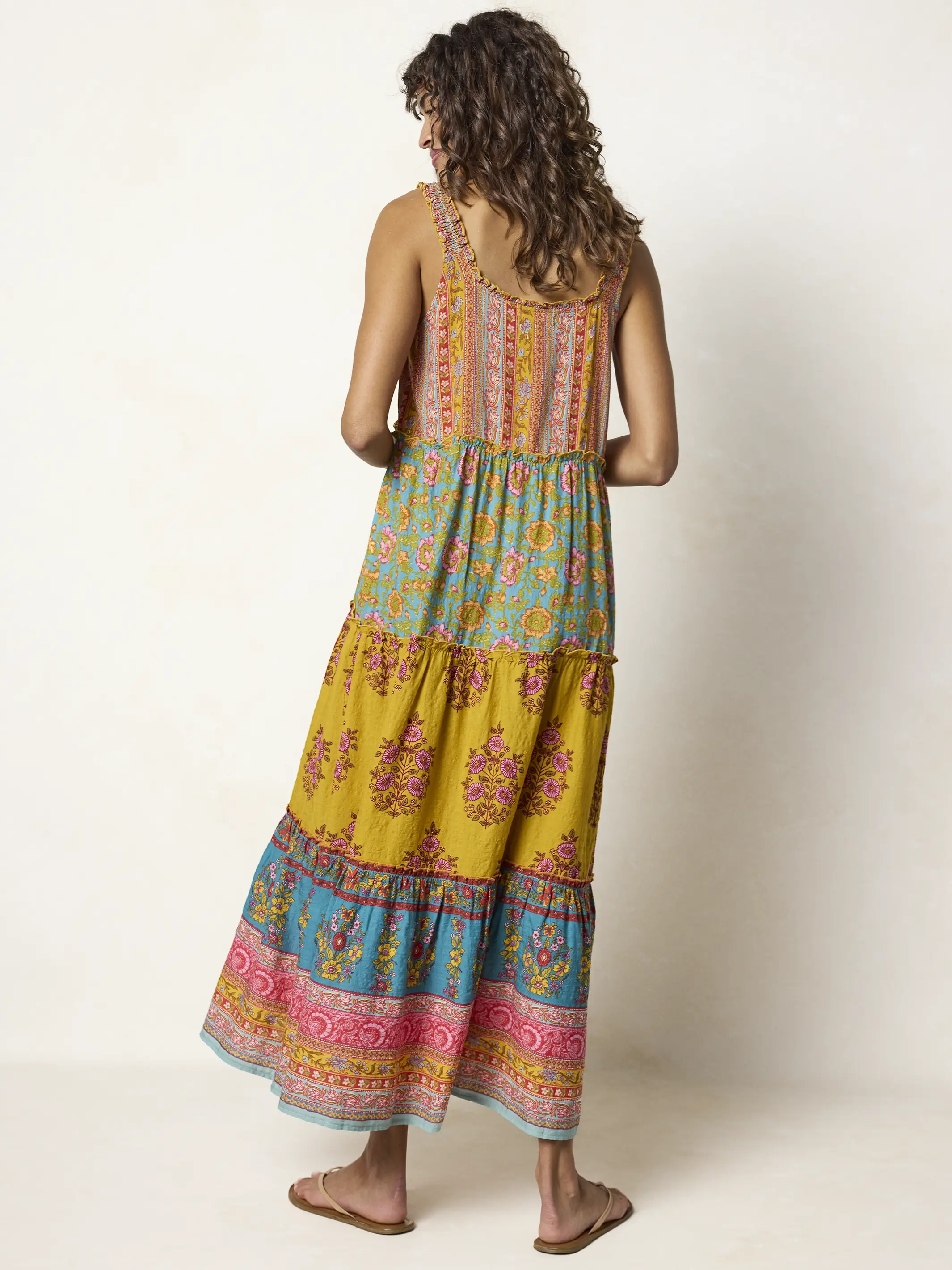 Adele Maxi Dress - Wildflower Medallion Gold - Image 4