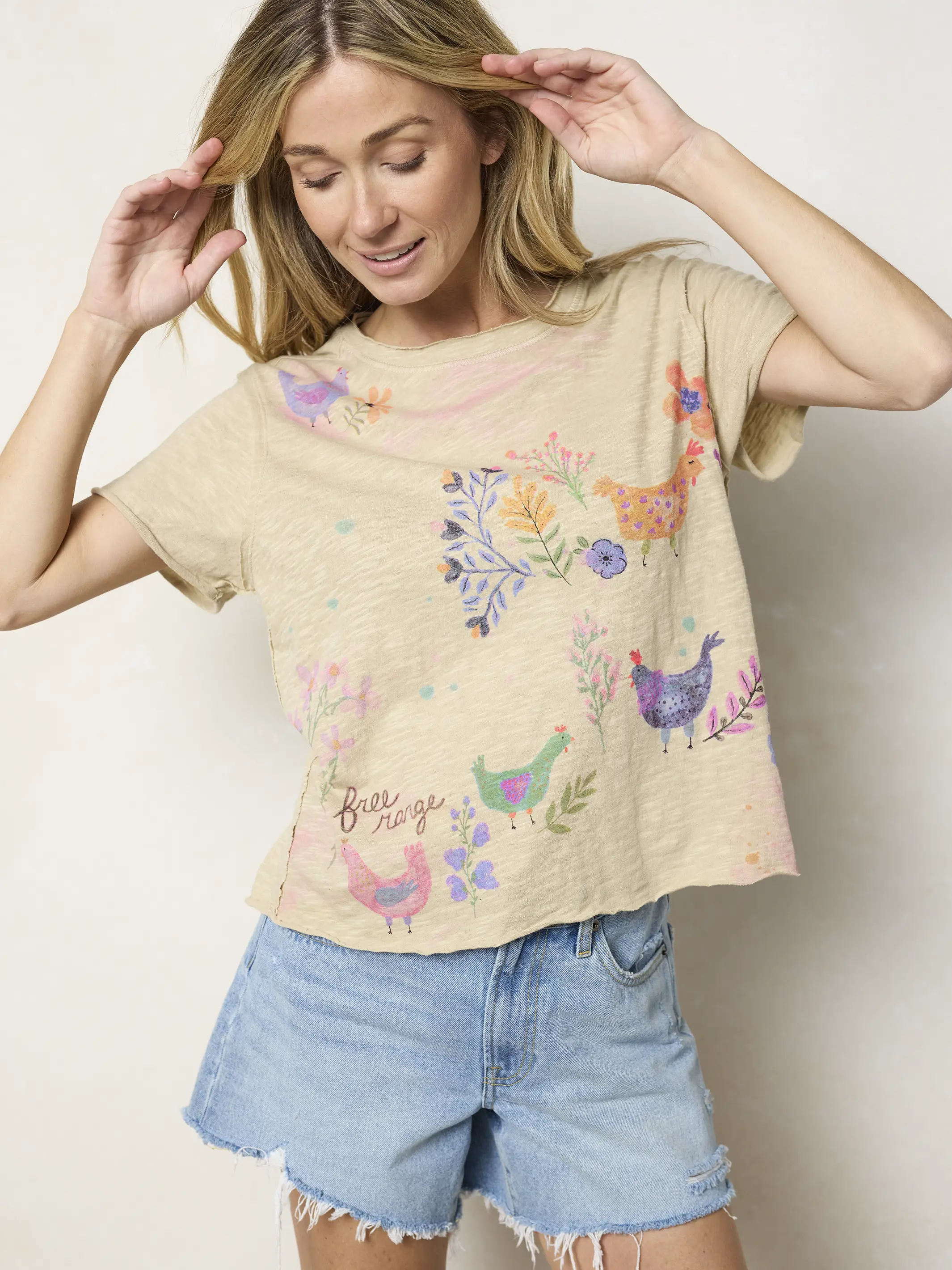Aiden Cotton Tee - Cream Chicken - Image 3