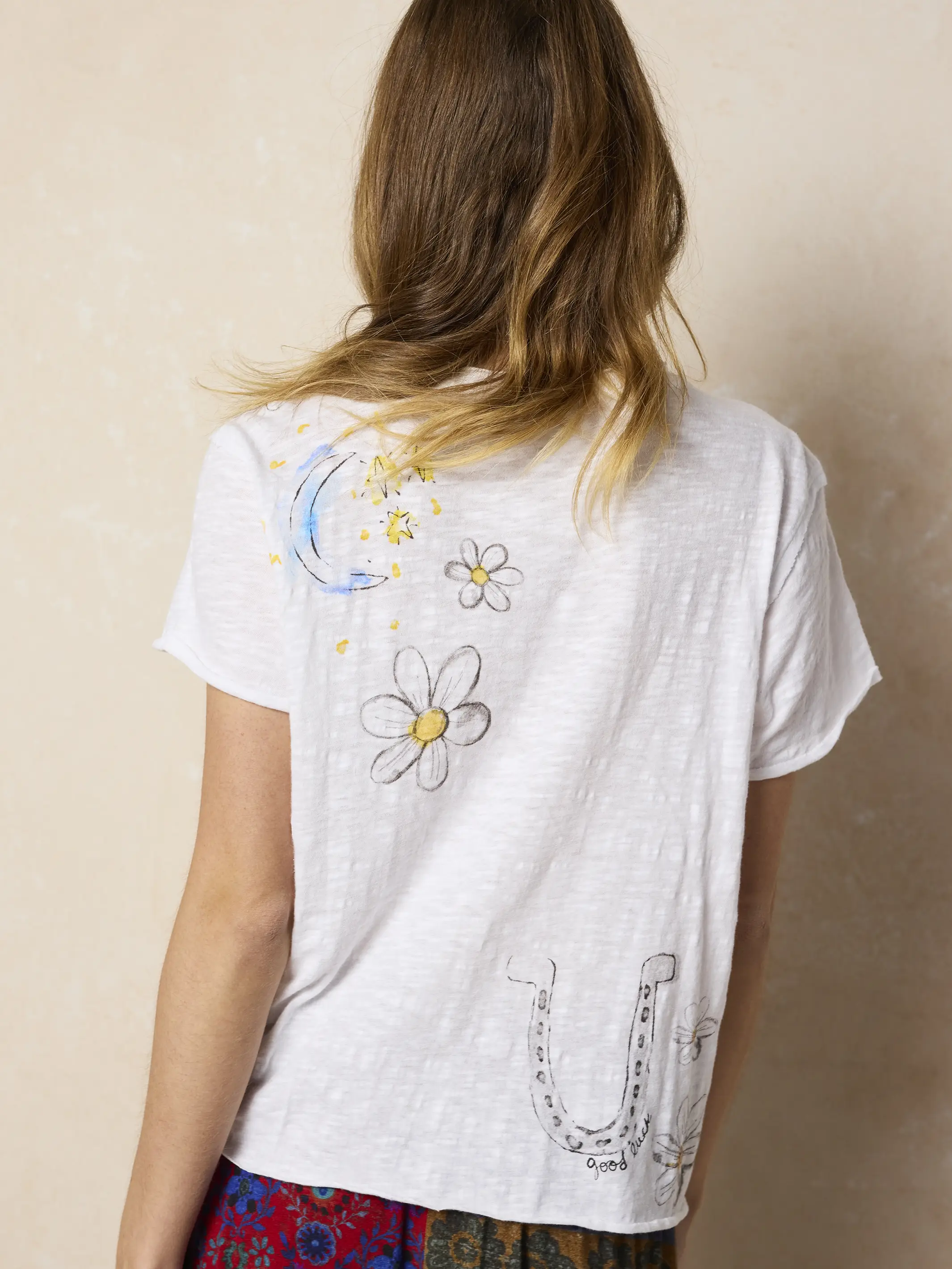 Aiden Cotton Tee - White Live Happy - Image 2