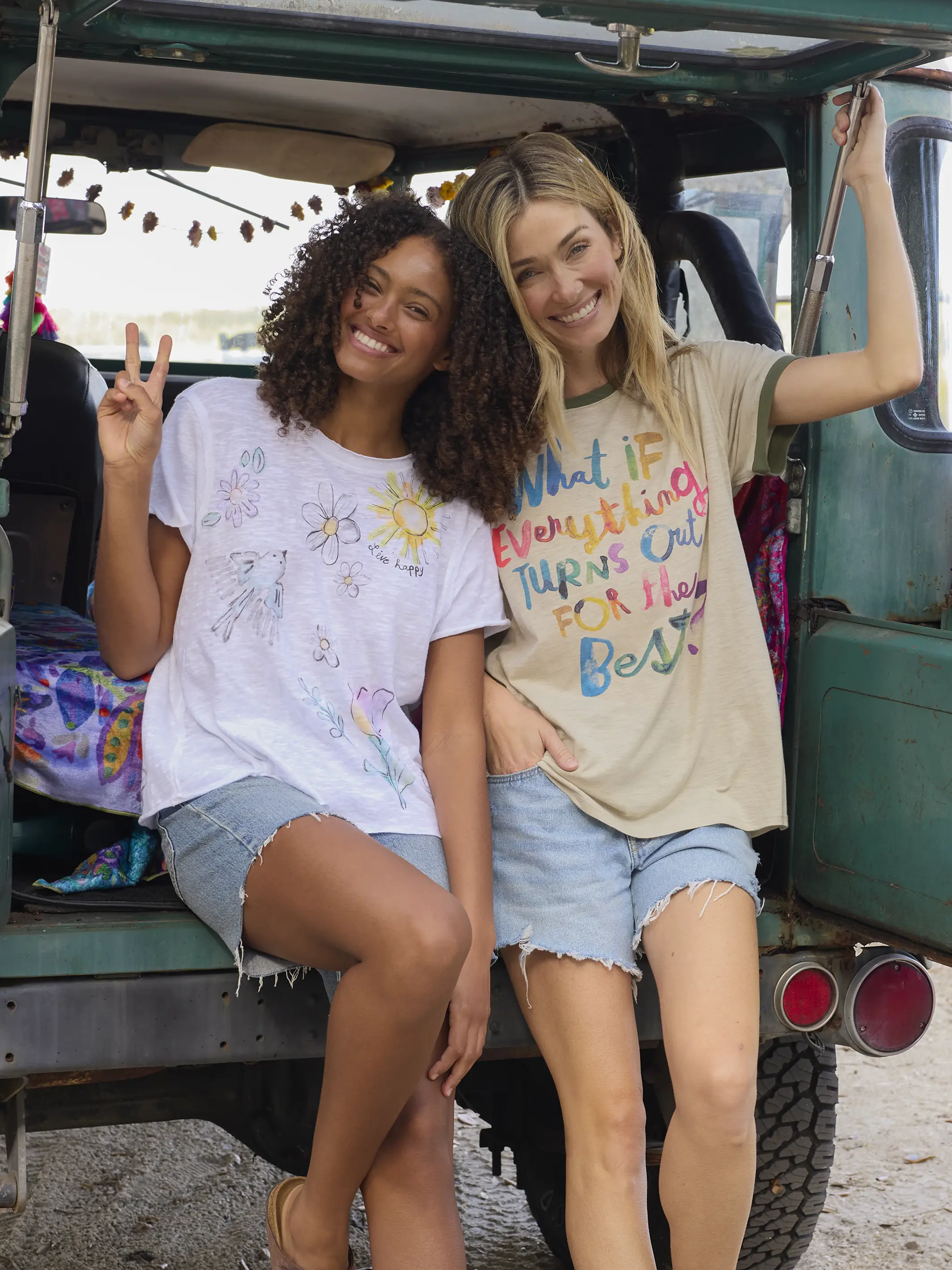 Aiden Cotton Tee - White Live Happy - Image 3