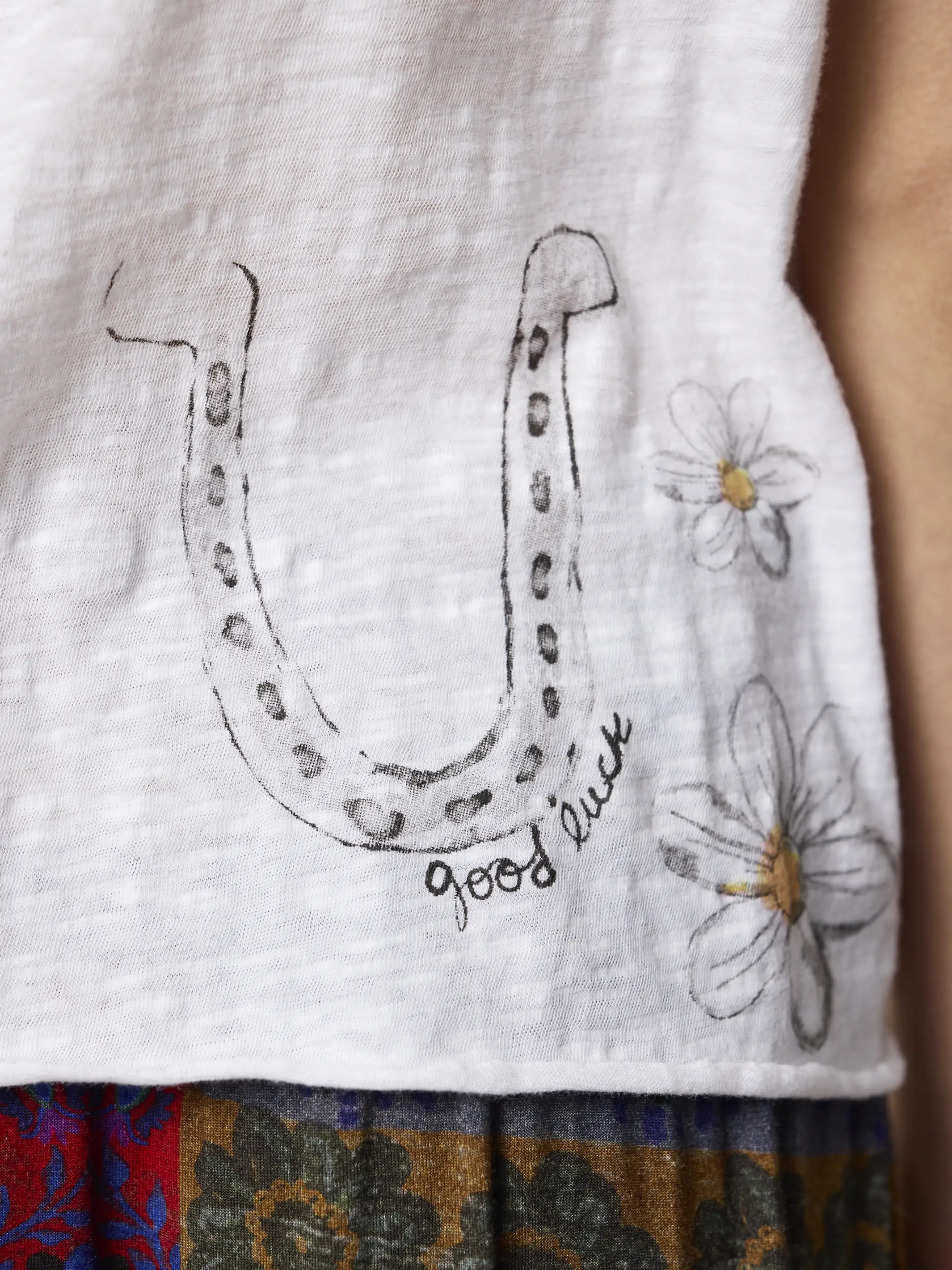 Aiden Cotton Tee - White Live Happy - Image 5