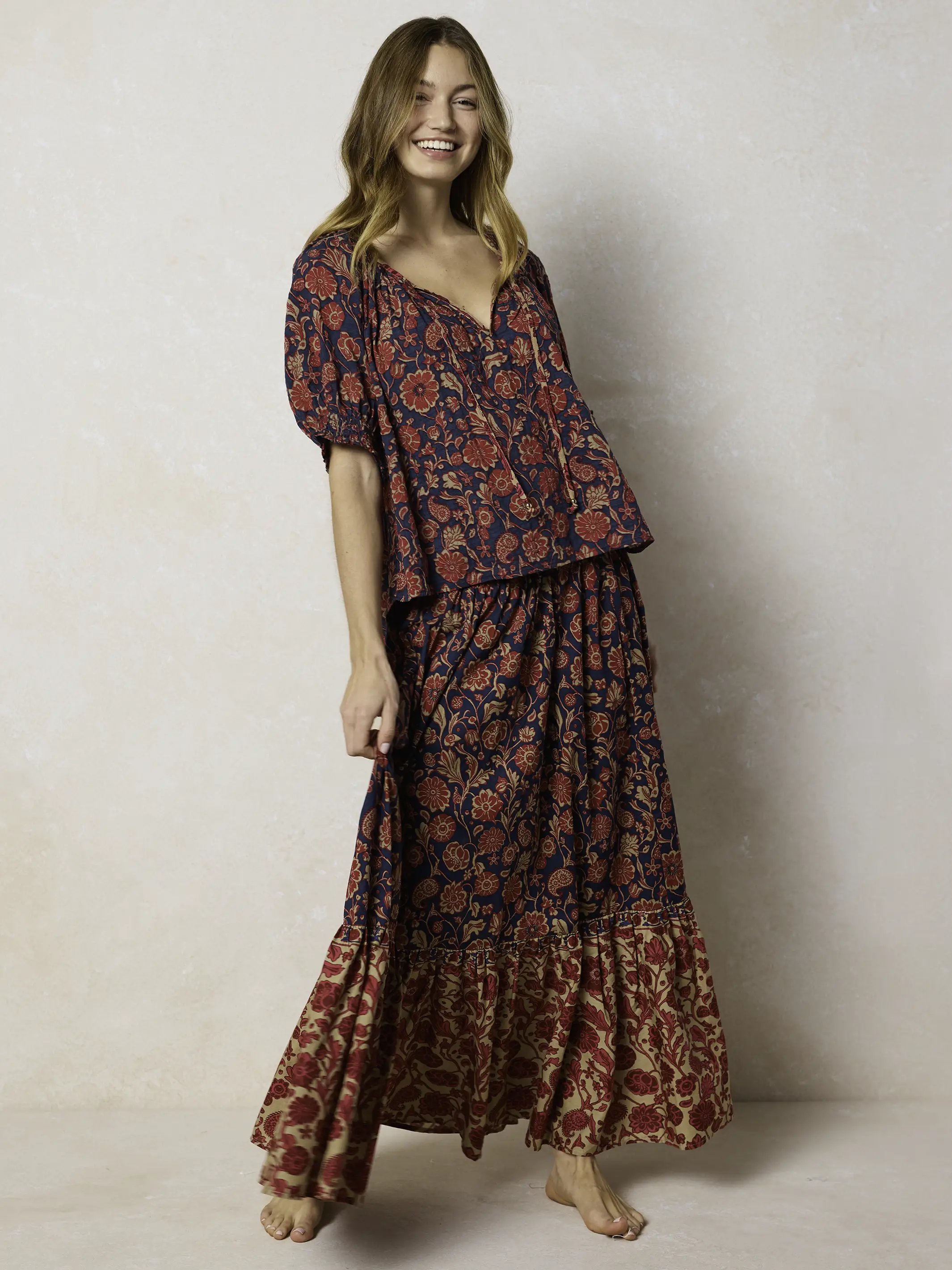 April Top - Ornate Paisley Navy - Image 2