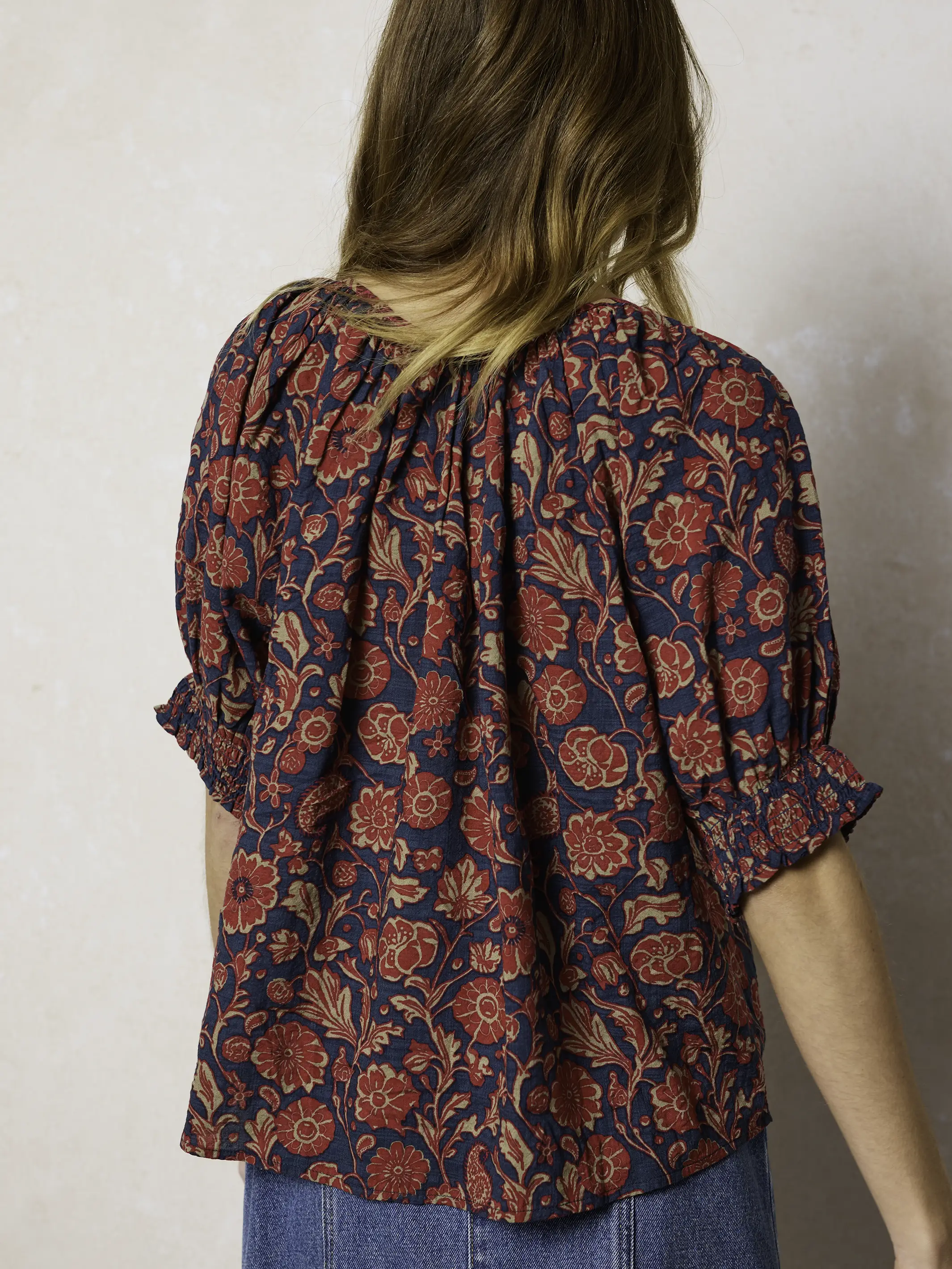 April Top - Ornate Paisley Navy - Image 4