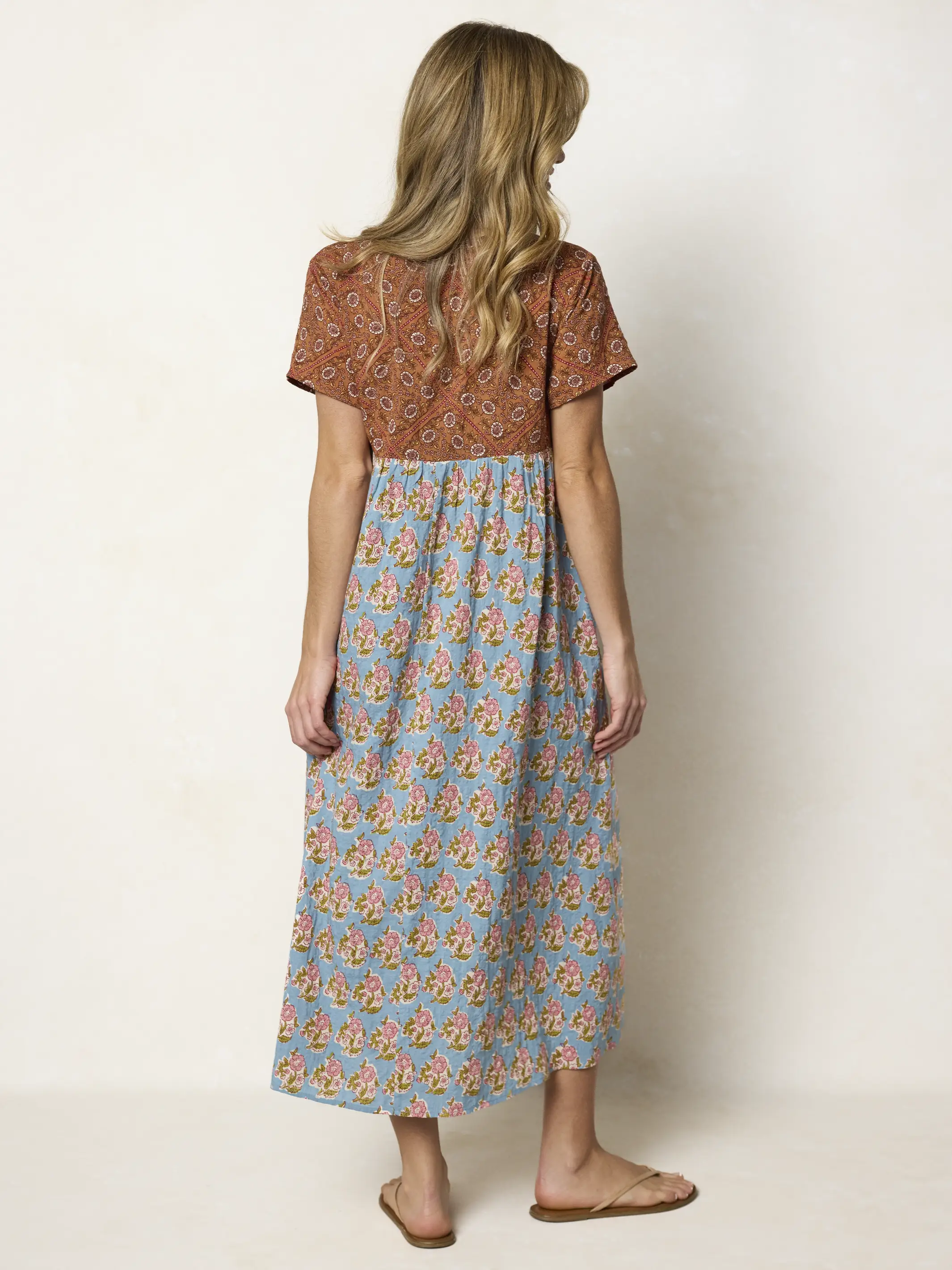 Avery Midi Dress - Wildflower Tiles Rust - Image 4