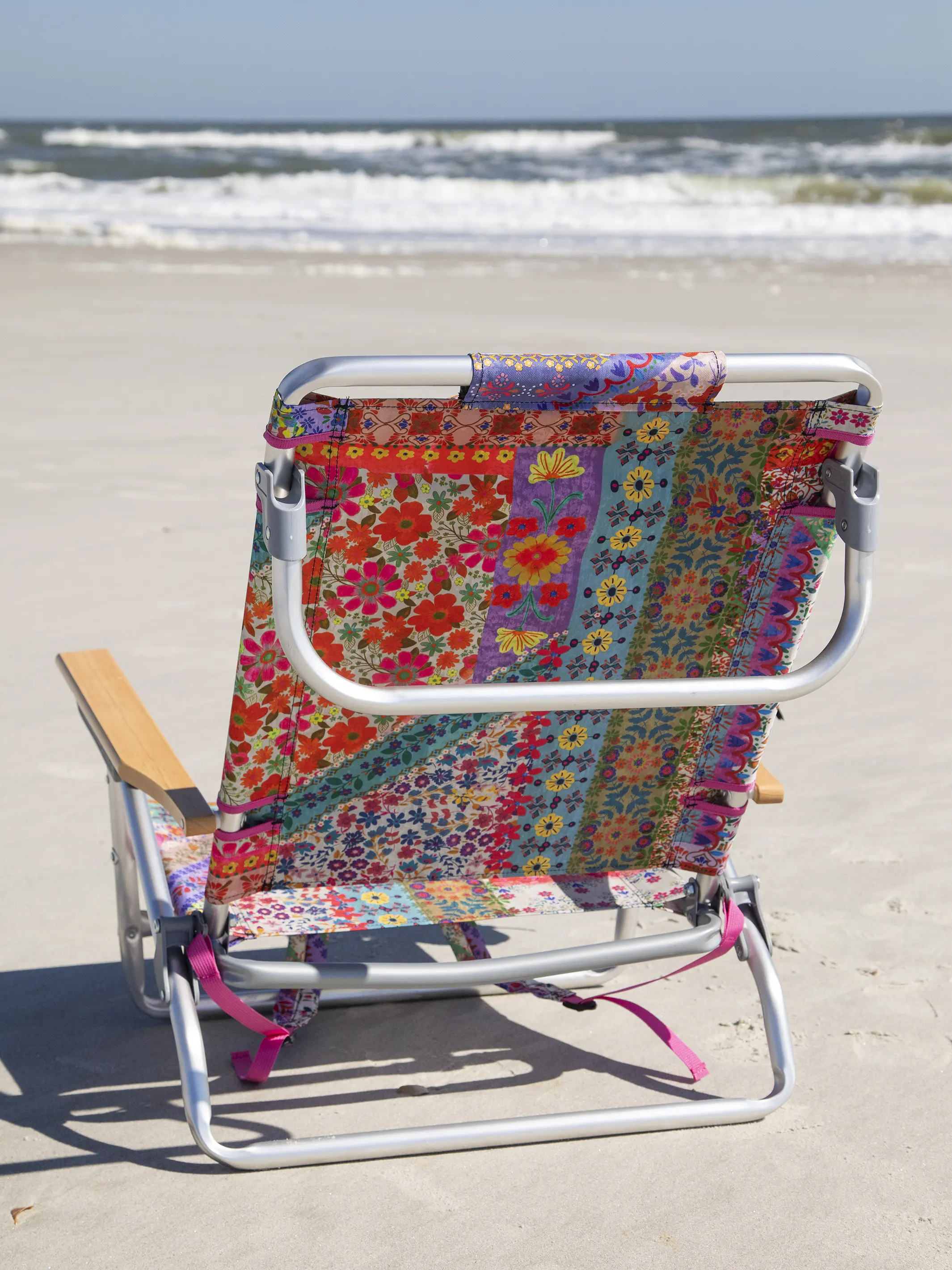 Backpack Beach Chair - Folk Flower Patchwork - Image 4
