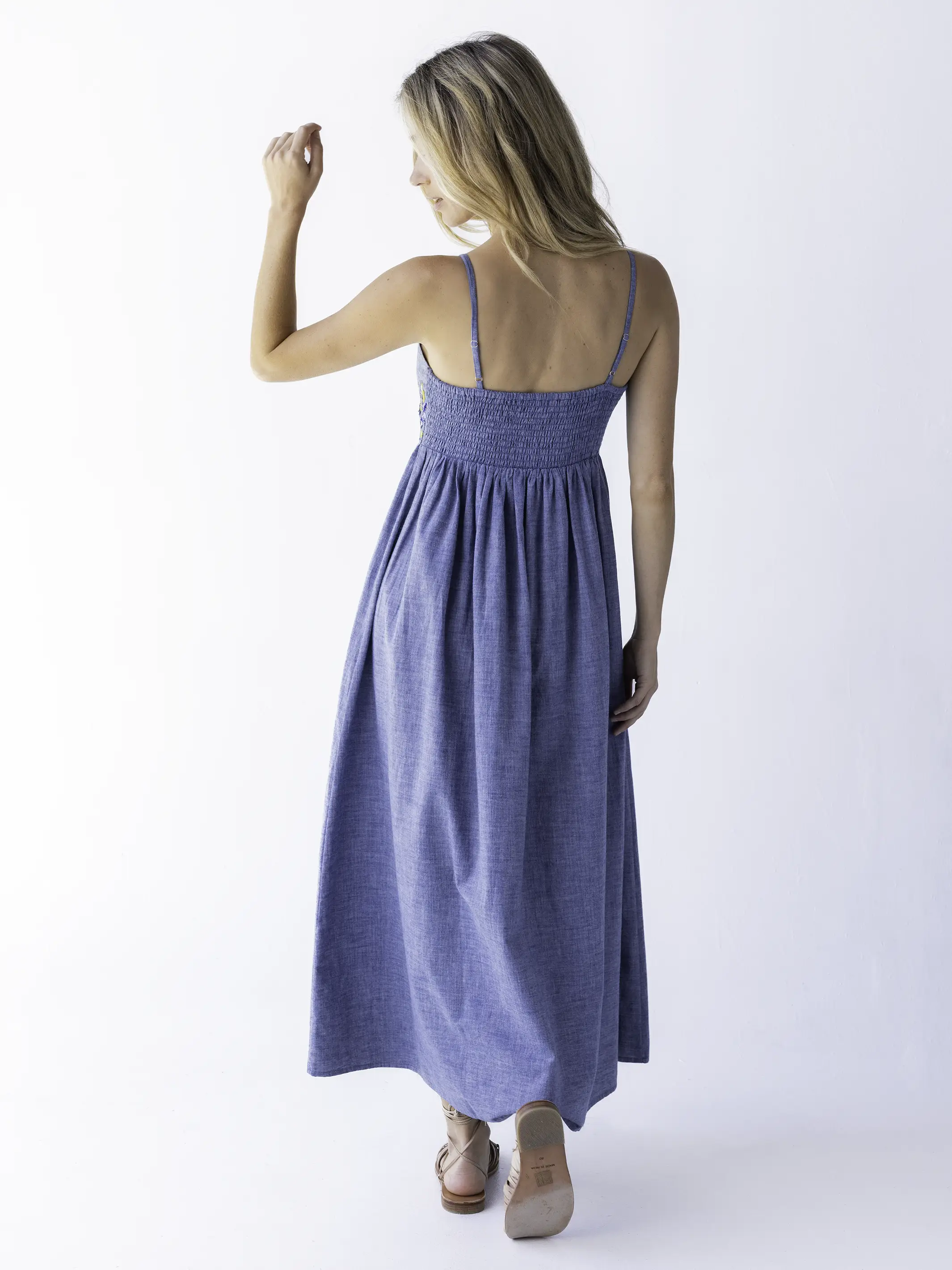 Bailey Embroidered Maxi Dress - Denim Floral - Image 4