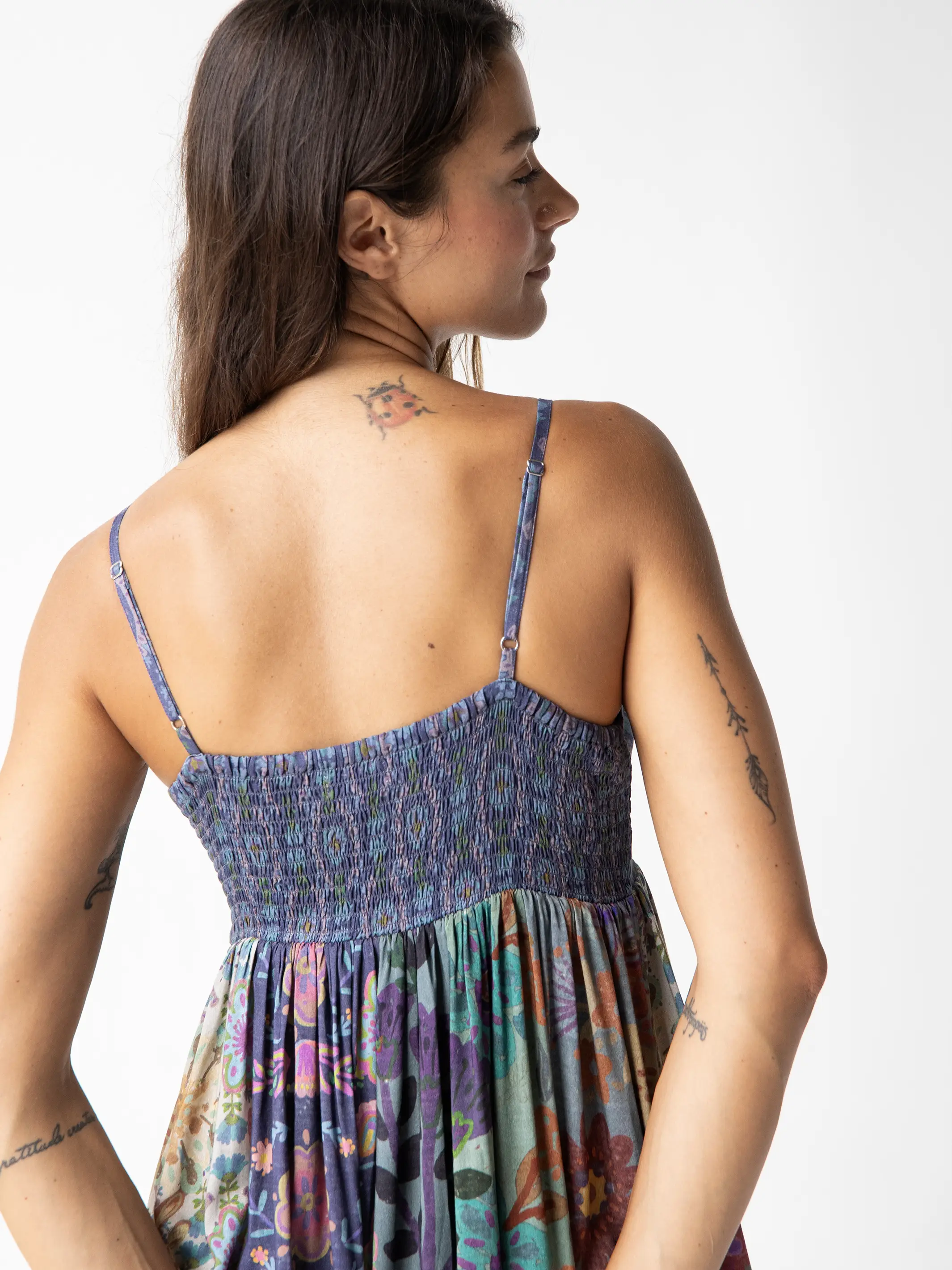 Bailey Maxi Dress - Blue Patchwork - Image 3