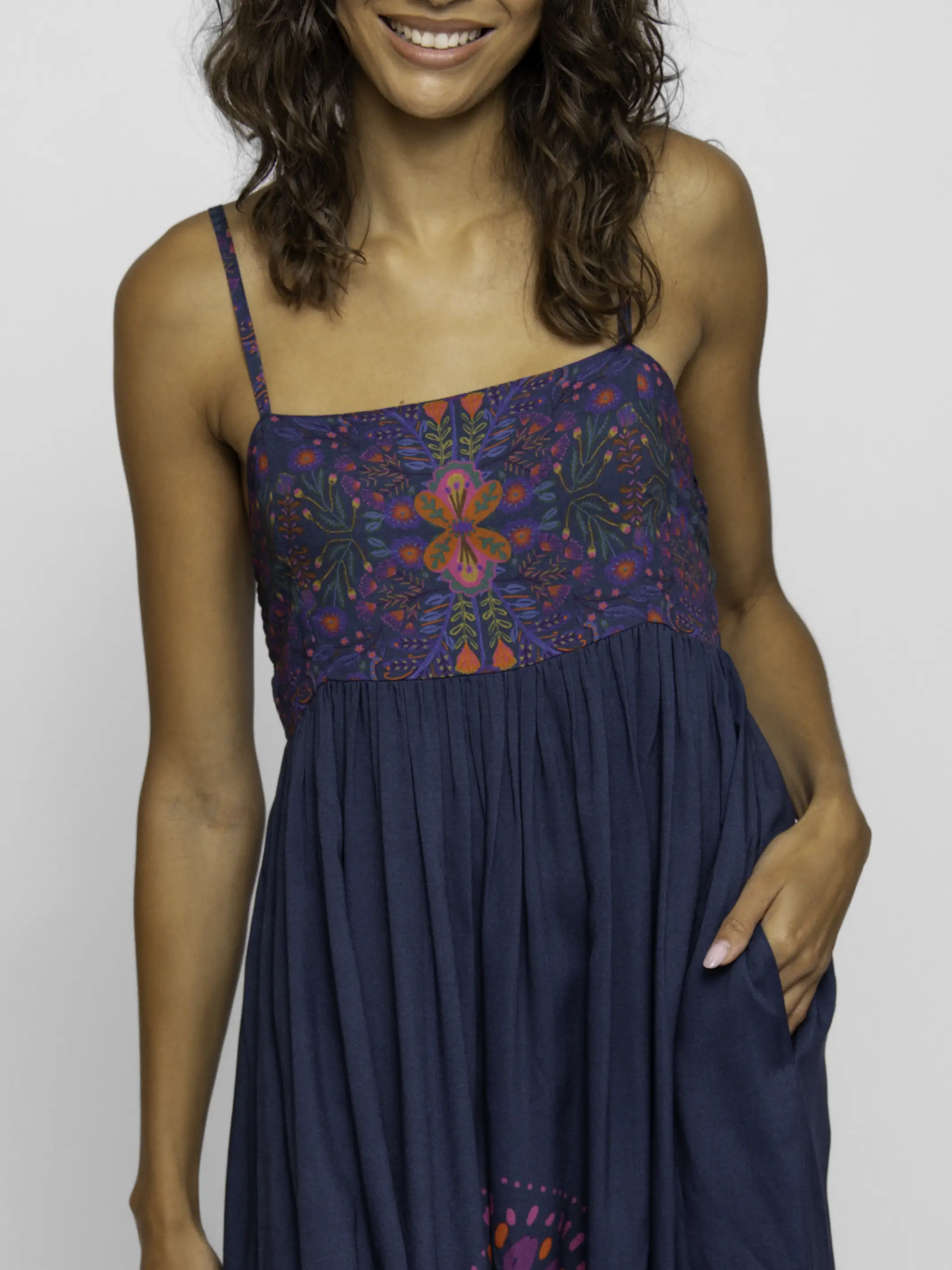 Bailey Maxi Dress - Navy Folk Garden - Image 2