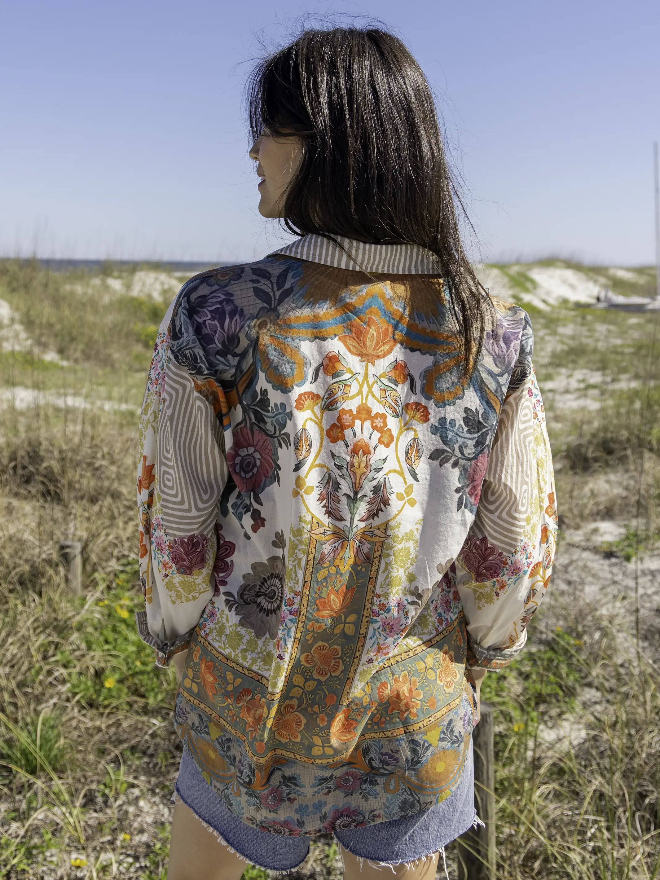 Barcelona Cotton Button Down - Paisley Floral Borders - Image 2