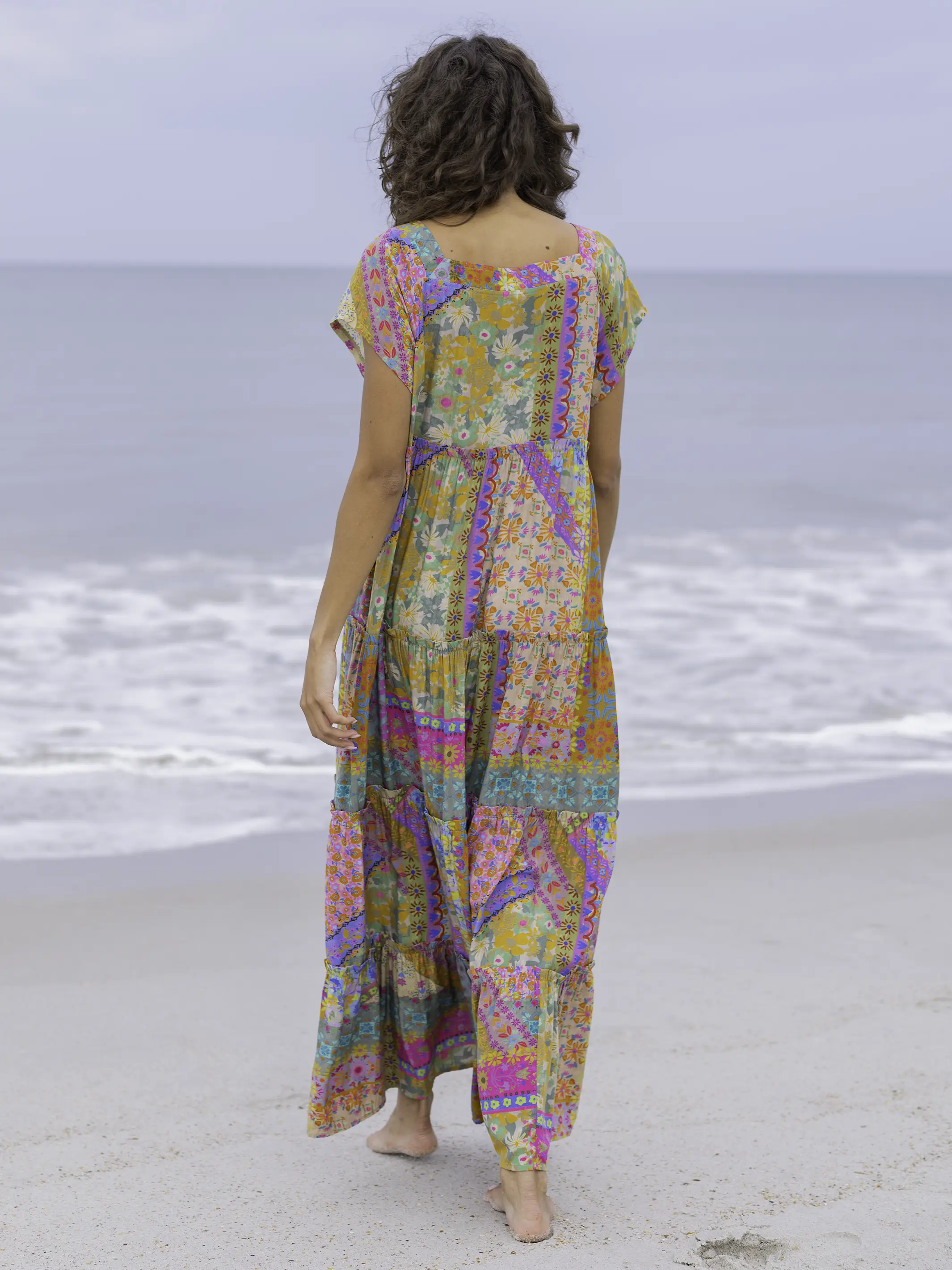 Berkley Maxi Dress - Folk Flower Patchwork - Image 3