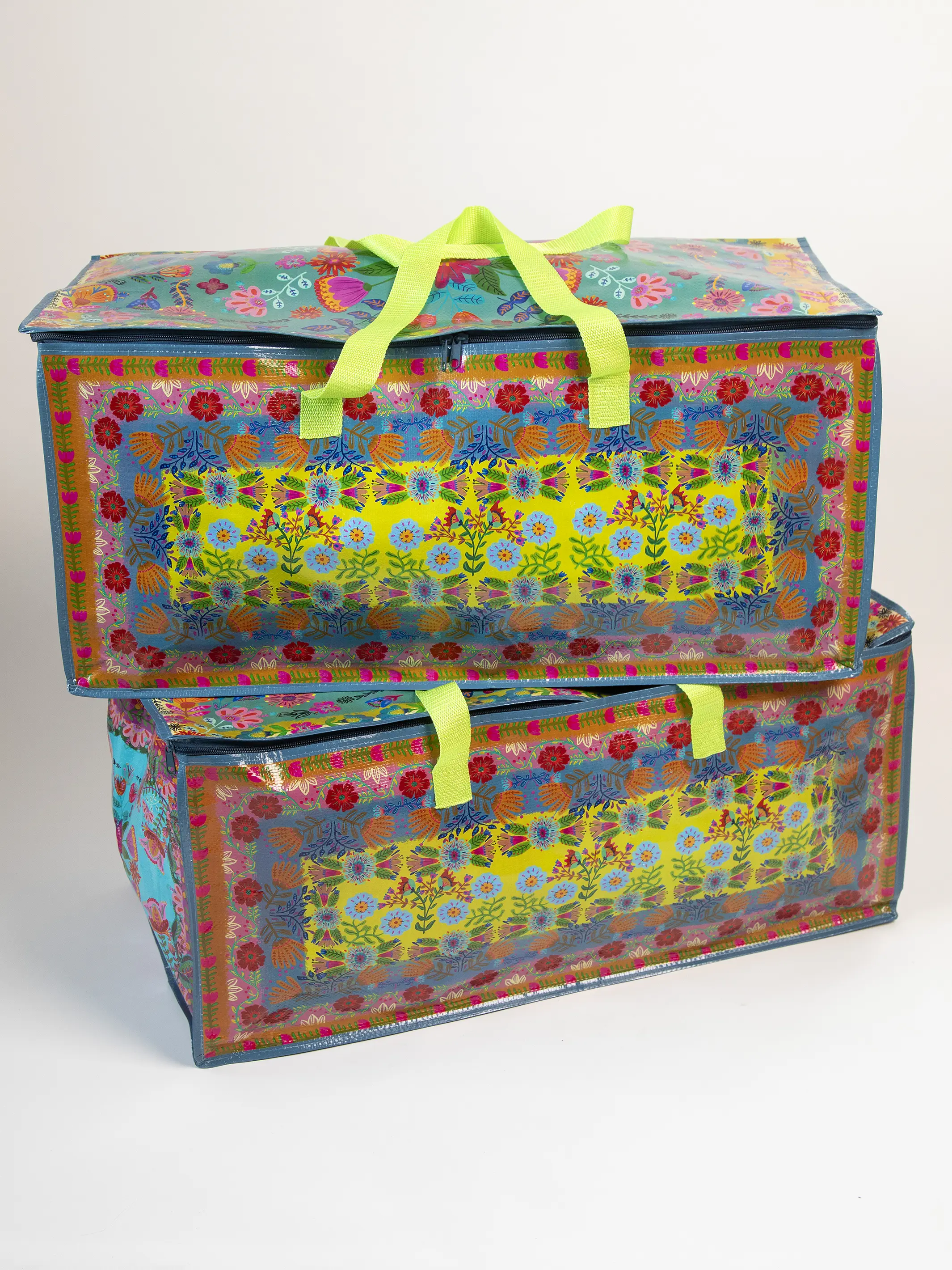 Better Than A Box Packing Tote, Set of 2 - Teal Borders - Image 5