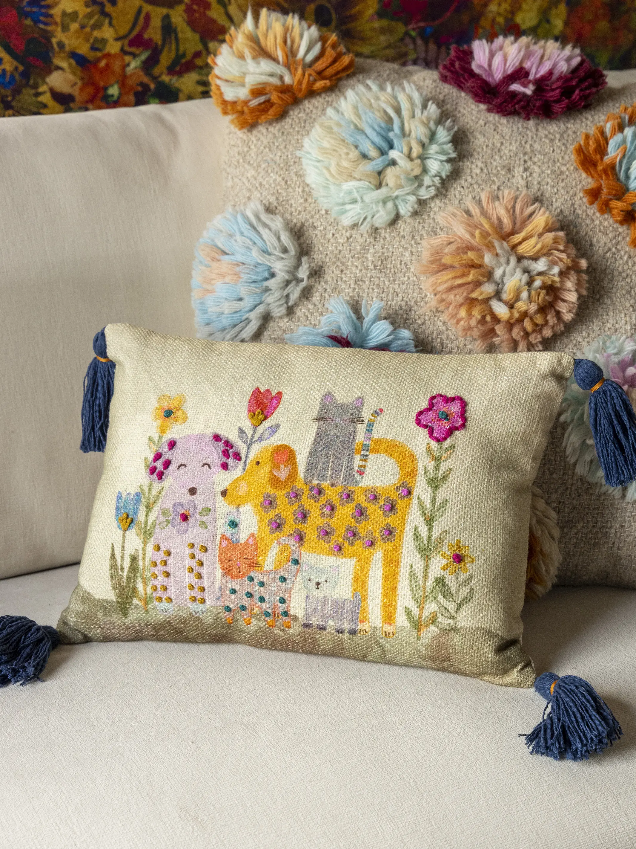 Boho Cotton Tassel Pillow - Pets - Image 4