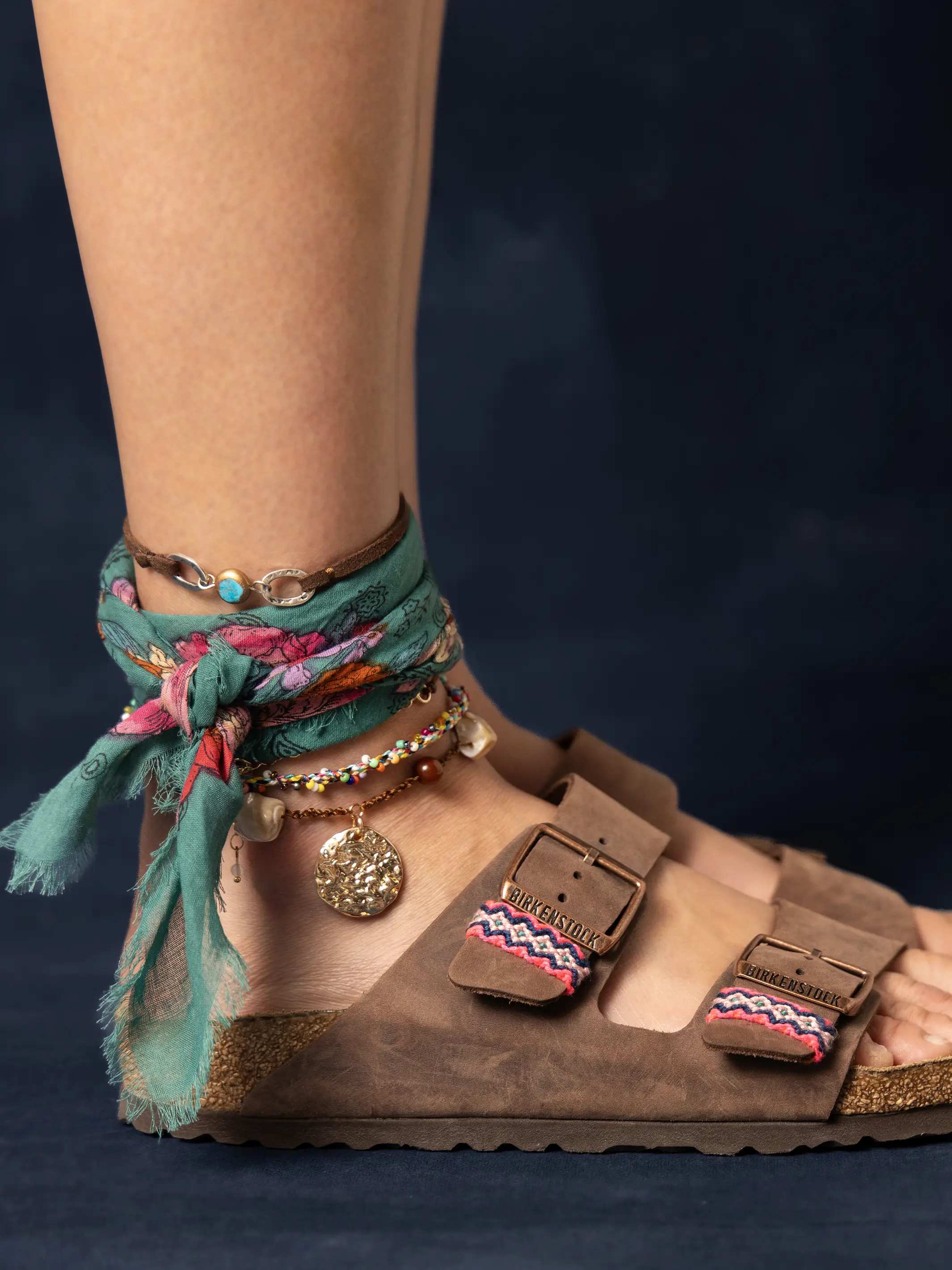Boho Rainbow Beaded Anklet - Image 3