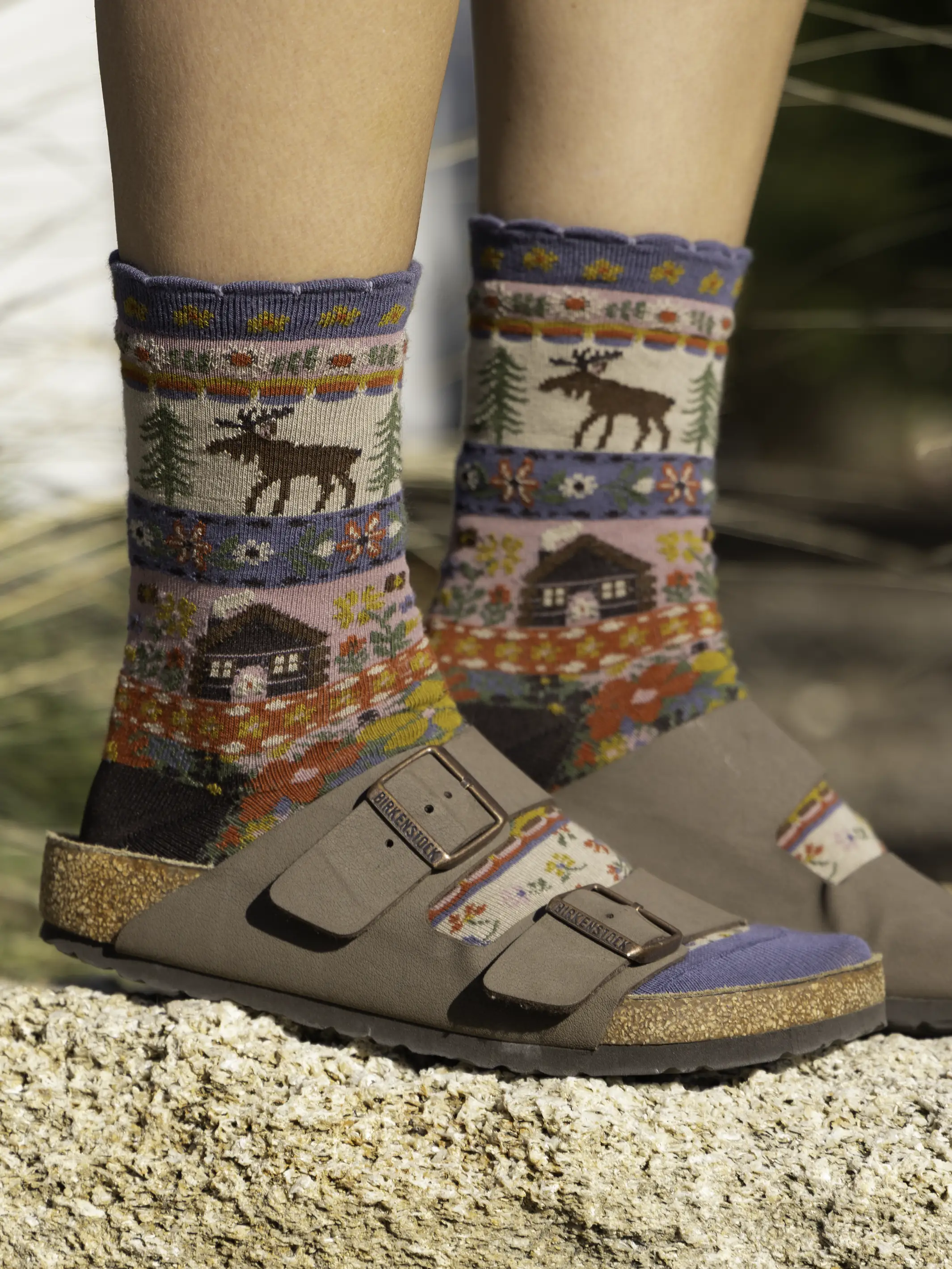 Boxed Boho Sock Set, Set of 3 - Maroon Moose - Image 3