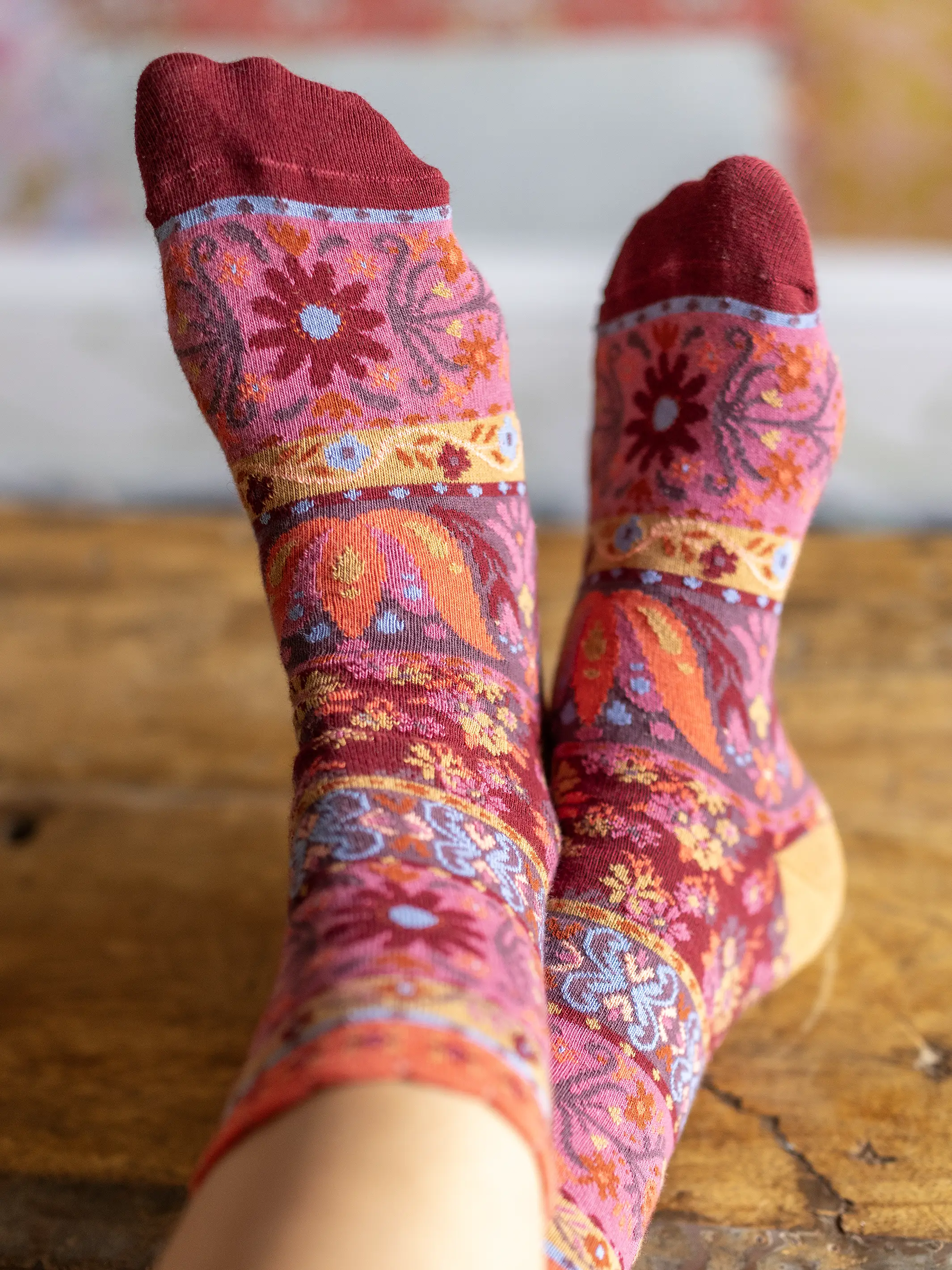Boxed Boho Sock Set, Set of 3 - Striped Floral - Image 3
