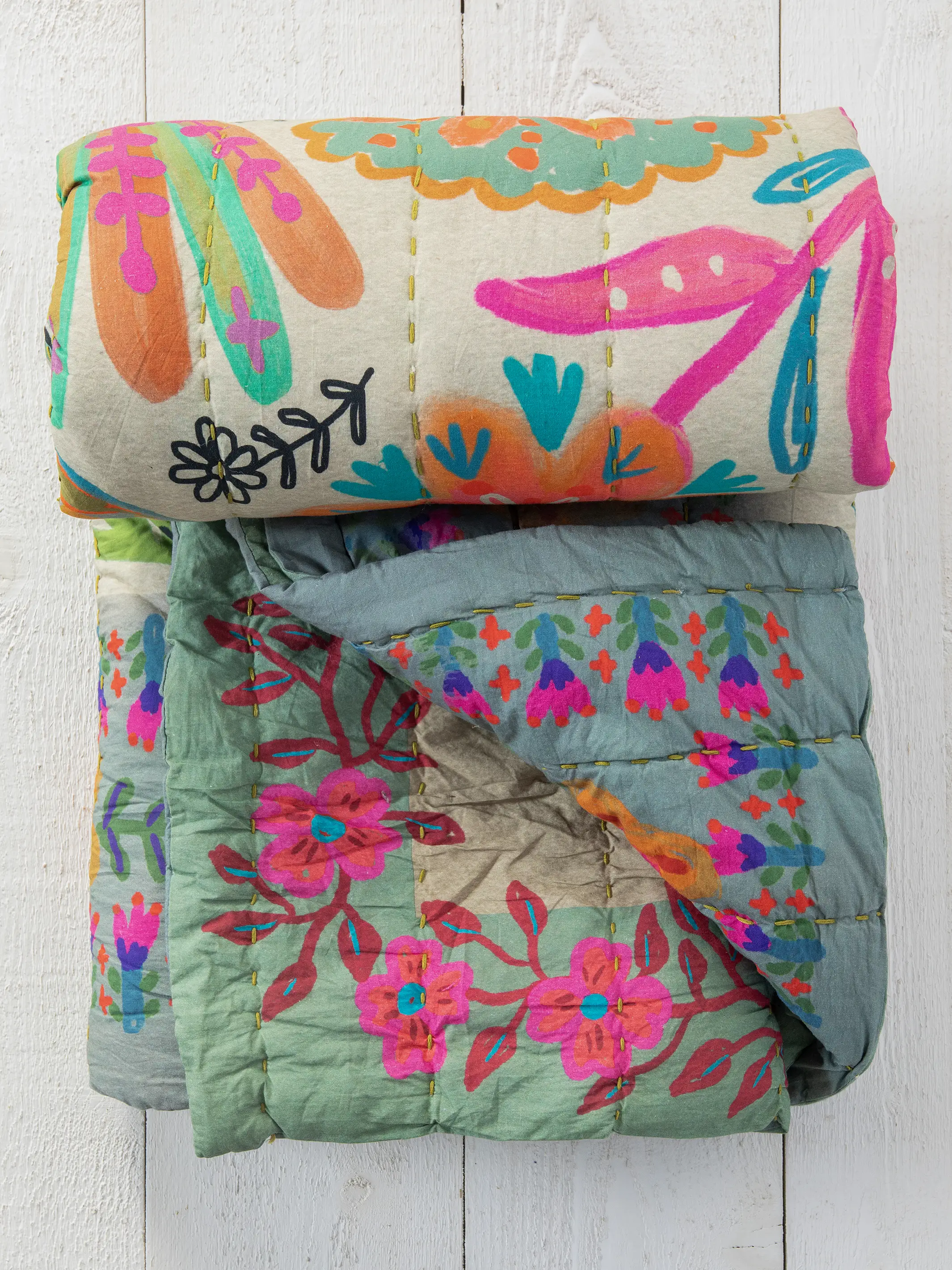 Bungalow Reversible Cotton Quilt - Free Spirit - Image 4