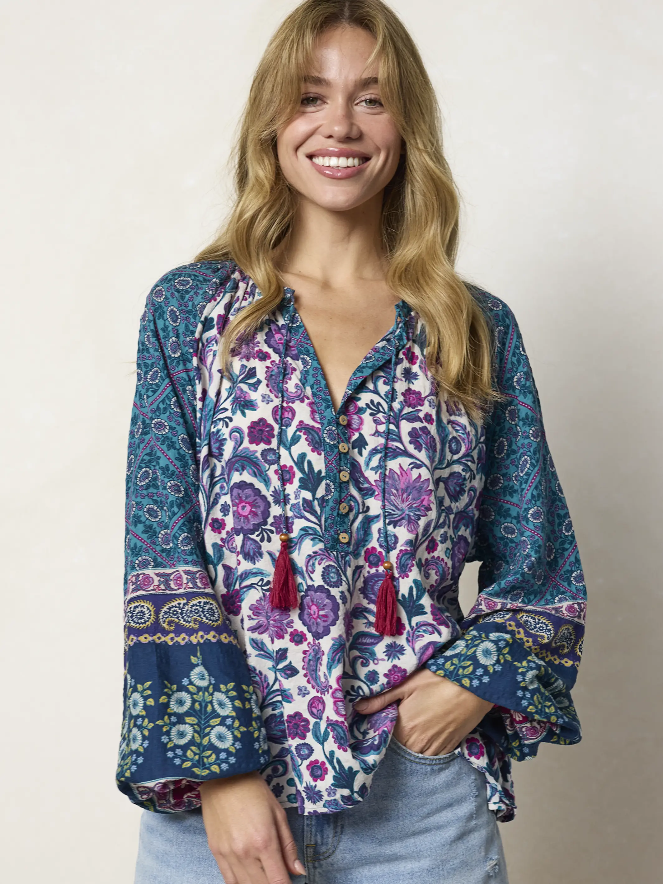 Camille Top - Purple Sunnyfield Floral - Image 3