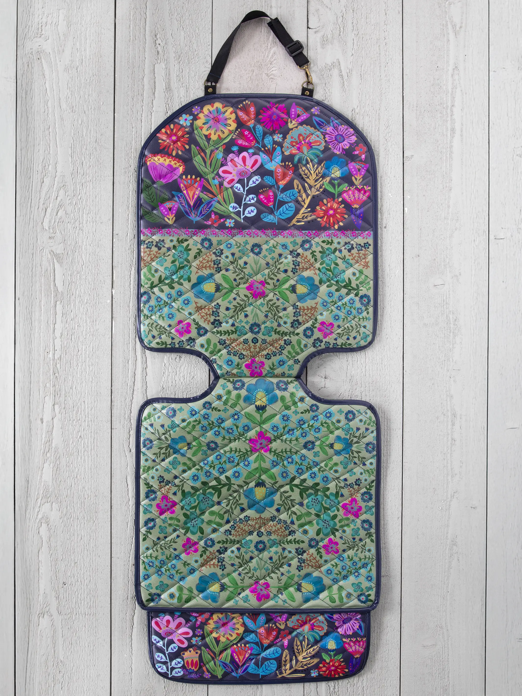 Car Seat Protector - Teal Navy Floral - Image 3