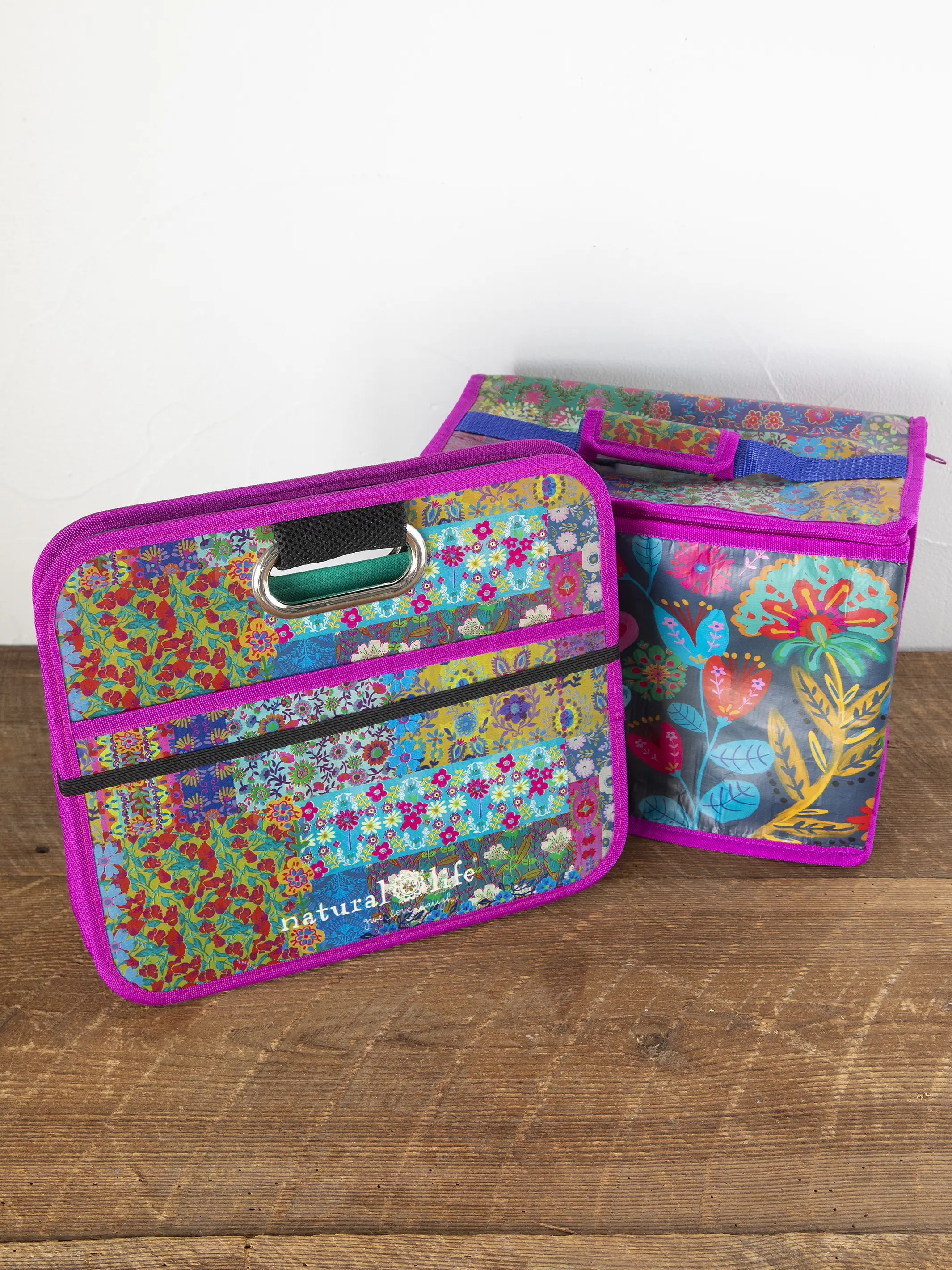 Car Trunk Organizer - Navy Folk Flower - Image 5