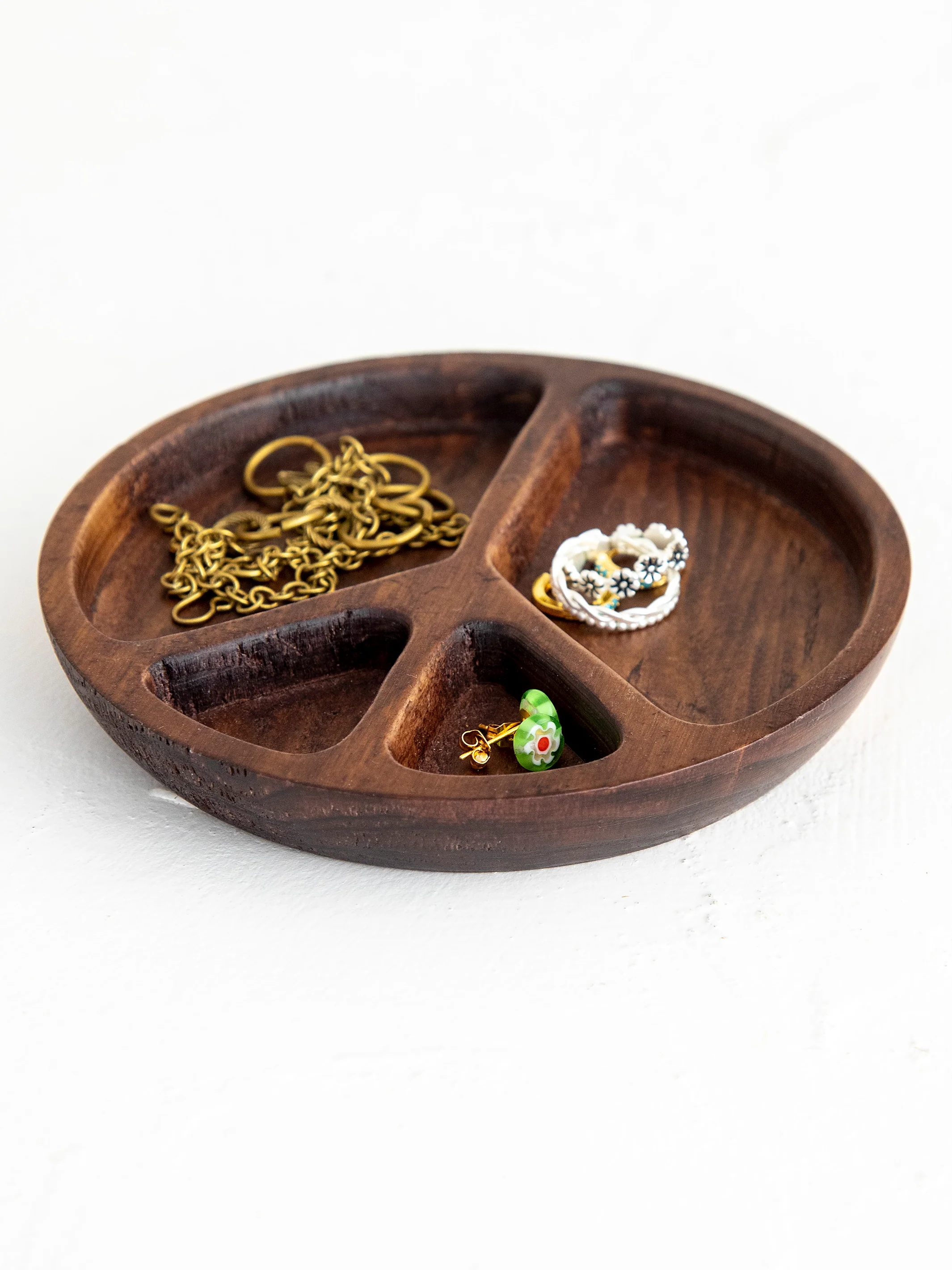Carved Wood Trinket Dish - Peace Sign - Image 3