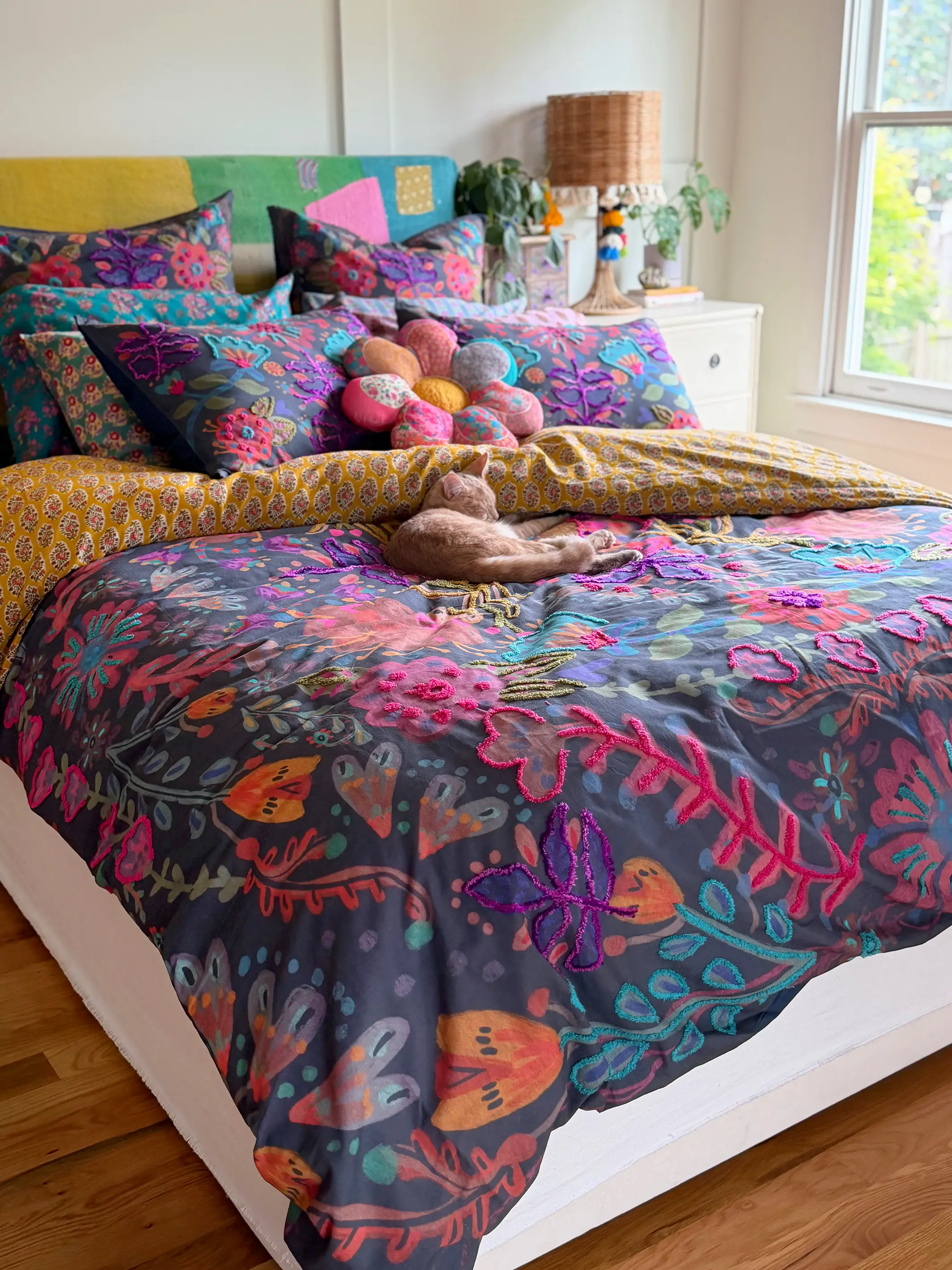 Catalina Cotton Duvet Cover - Midnight Garden - Image 4