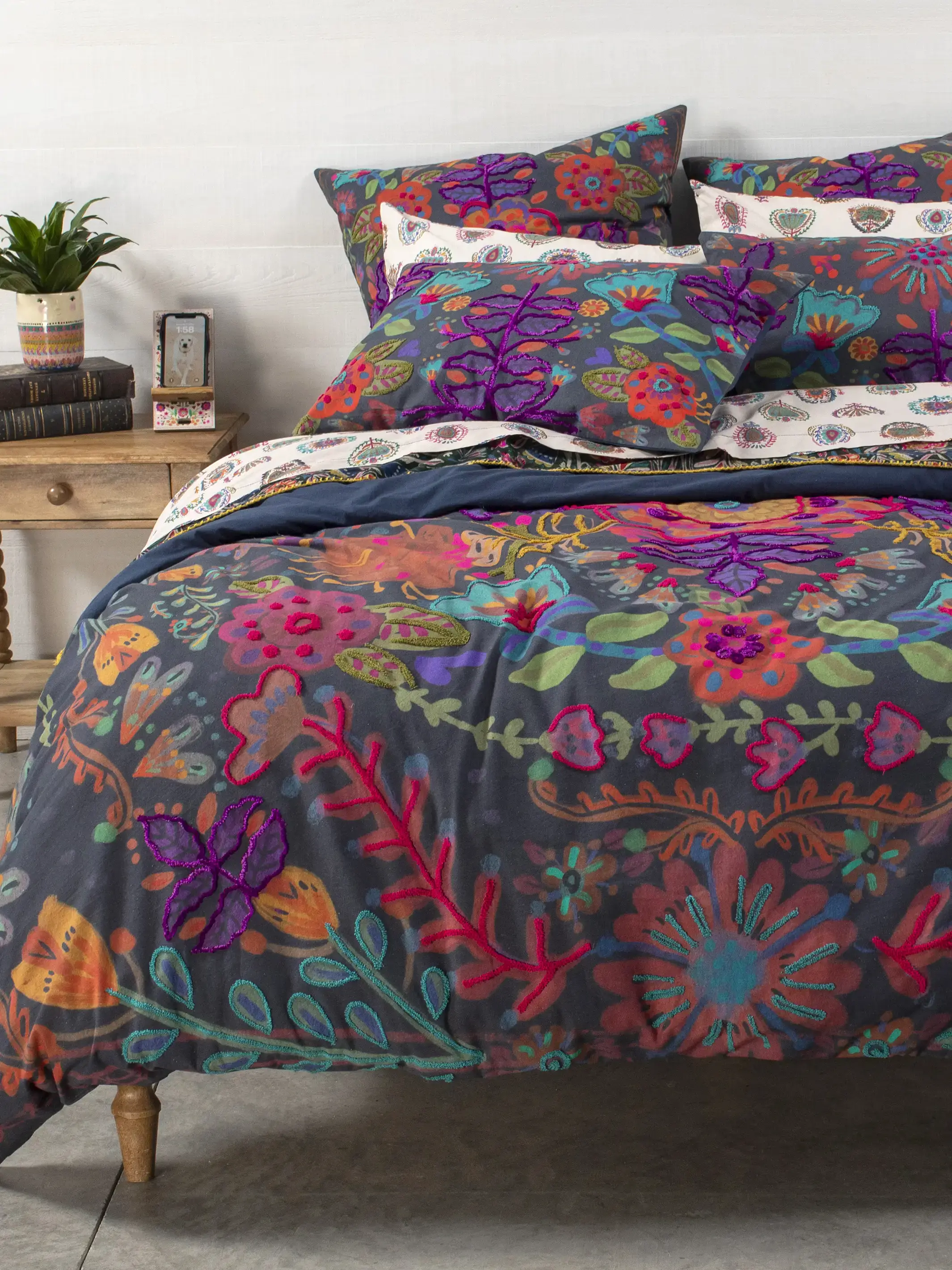 Catalina Cotton Duvet Cover - Midnight Garden - Image 6