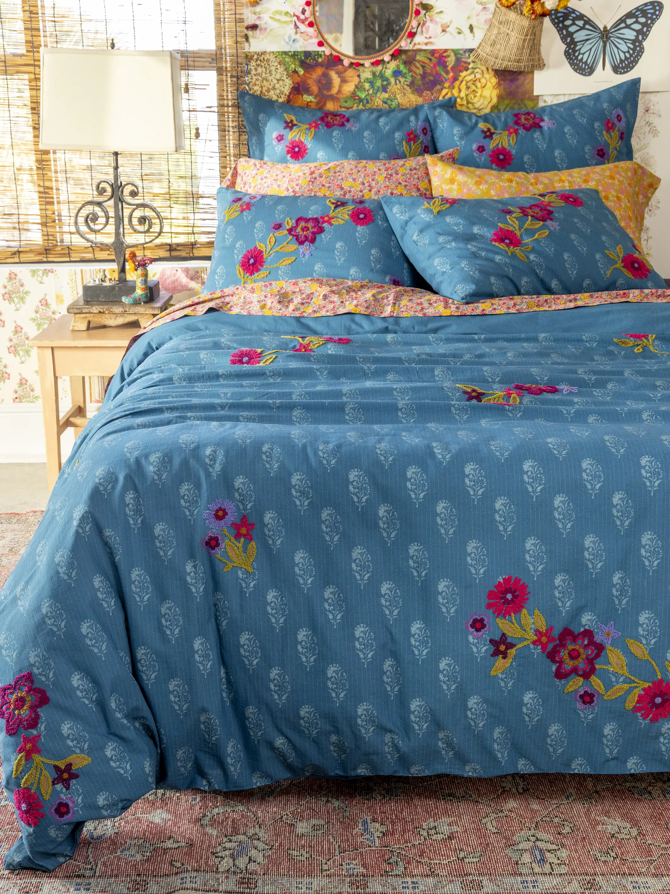 Catalina Cotton Shams, Set of 2 - Block Stamp Indigo - Image 4
