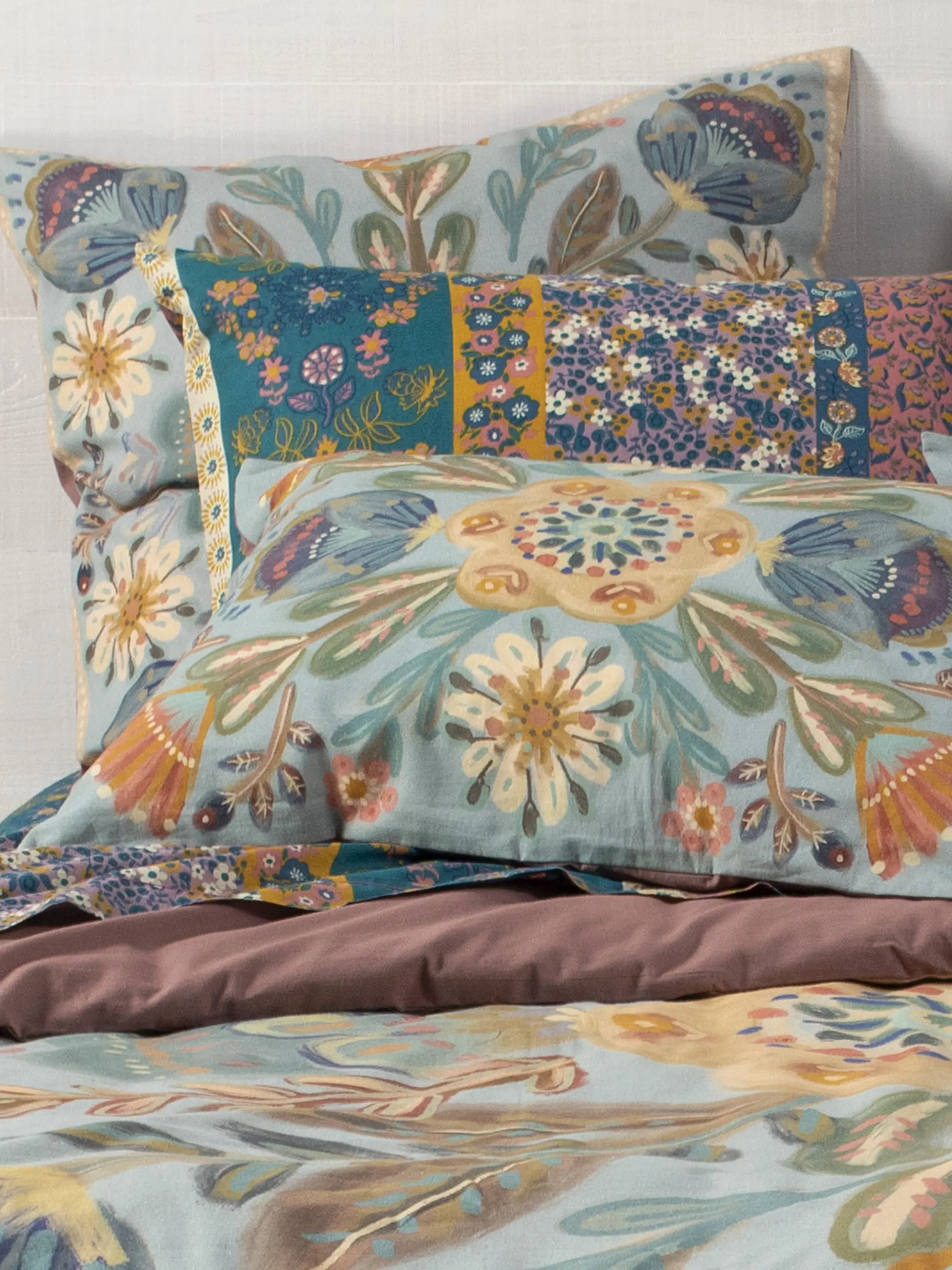 Catalina Cotton Shams, Set of 2 - Blue Mandala - Image 3