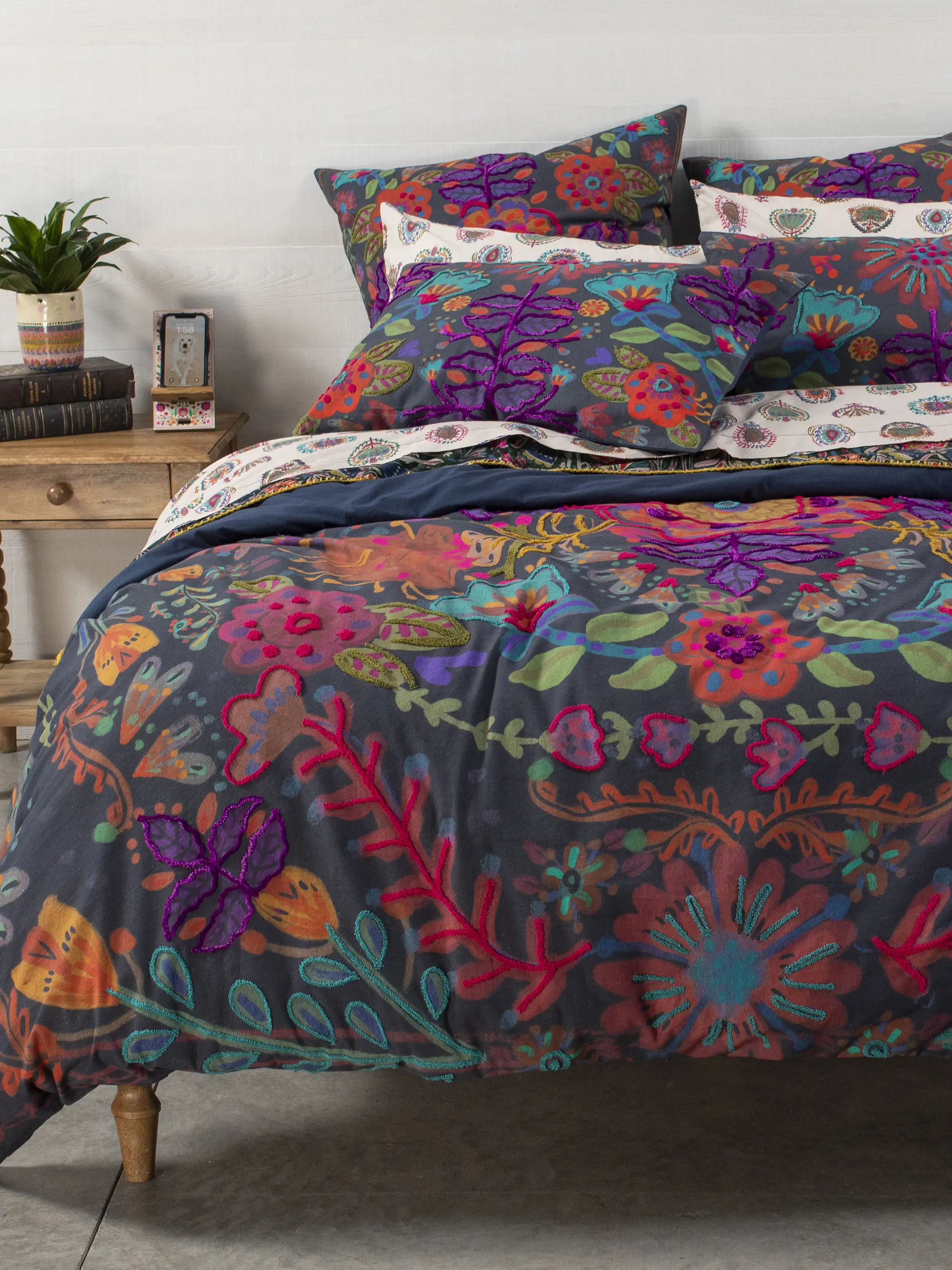 Catalina Cotton Shams, Set of 2 - Midnight Garden - Image 4