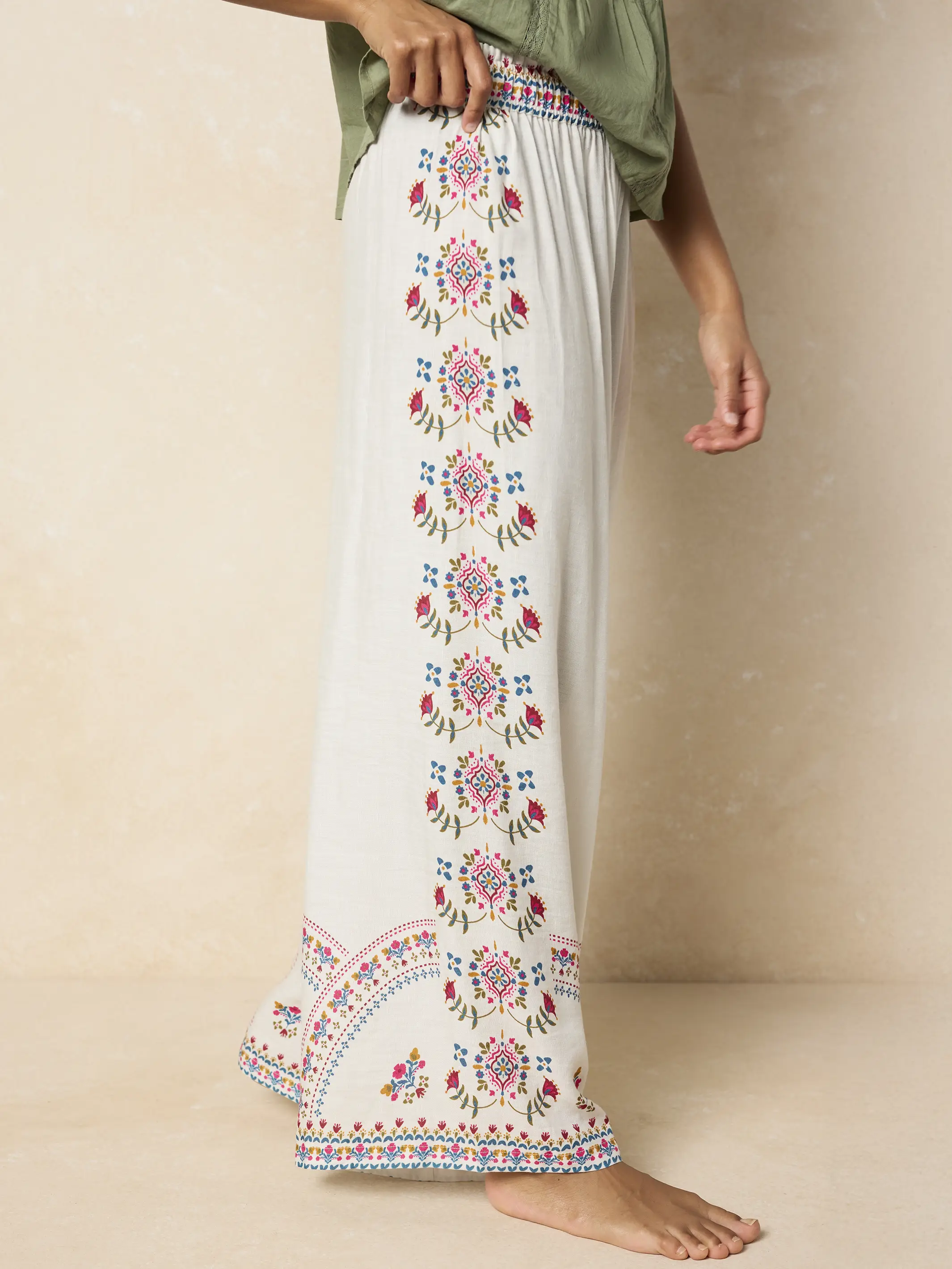 Cece Wide Leg Pants - Ivory - Image 3