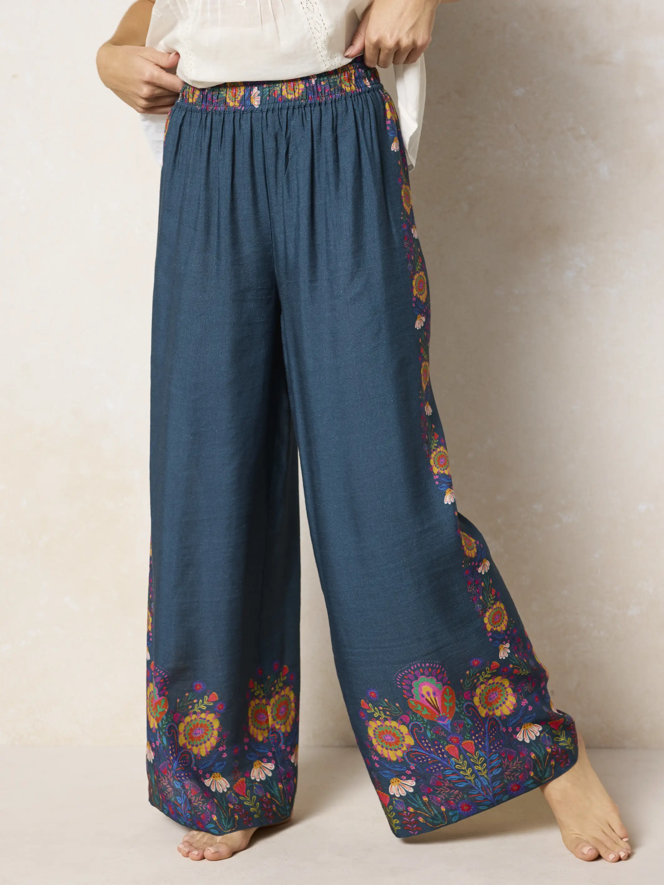Cece Wide Leg Pants - Slate Blue - Image 6