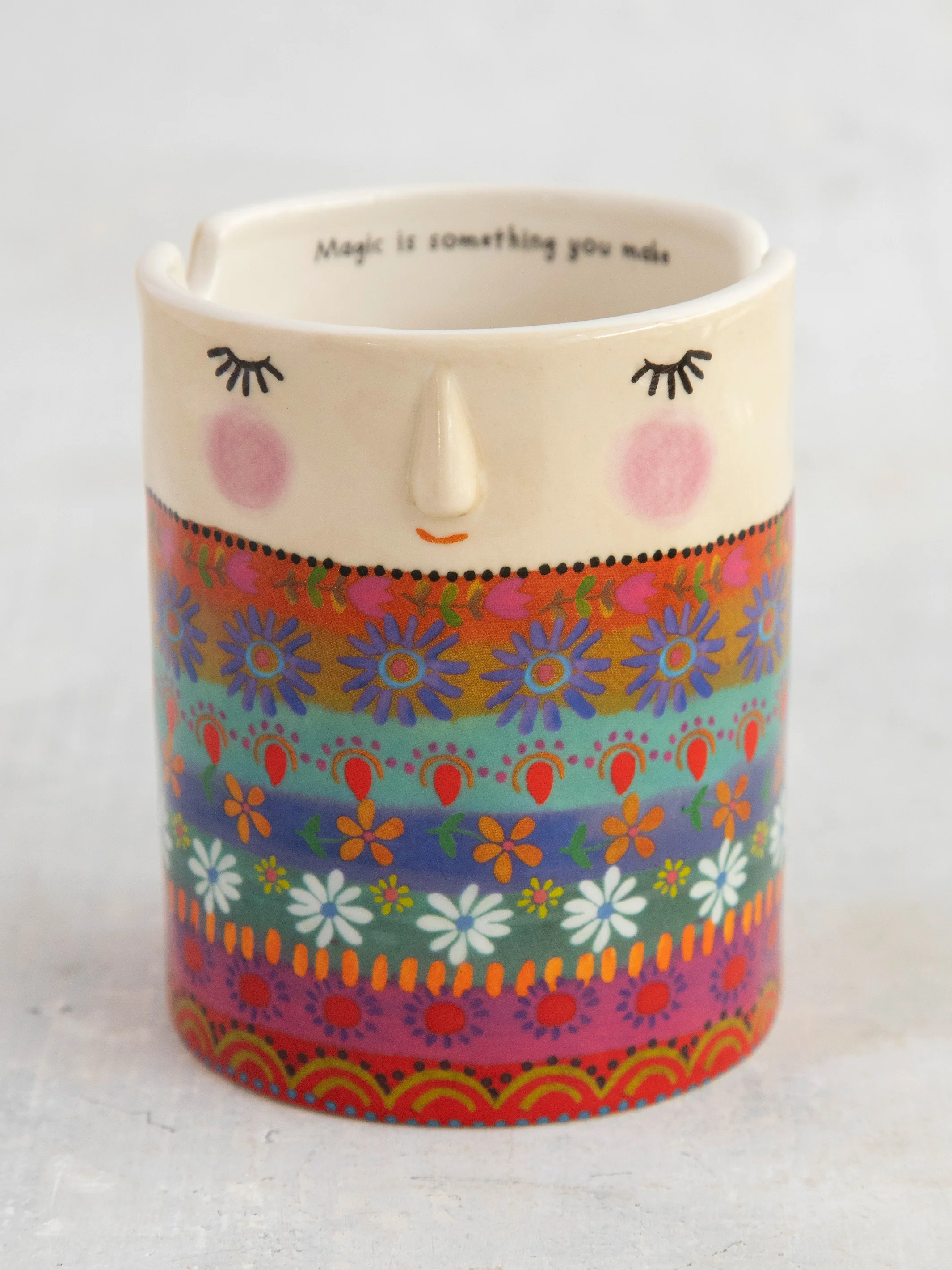 Ceramic Painter's Cup - Folk Lady - Image 2