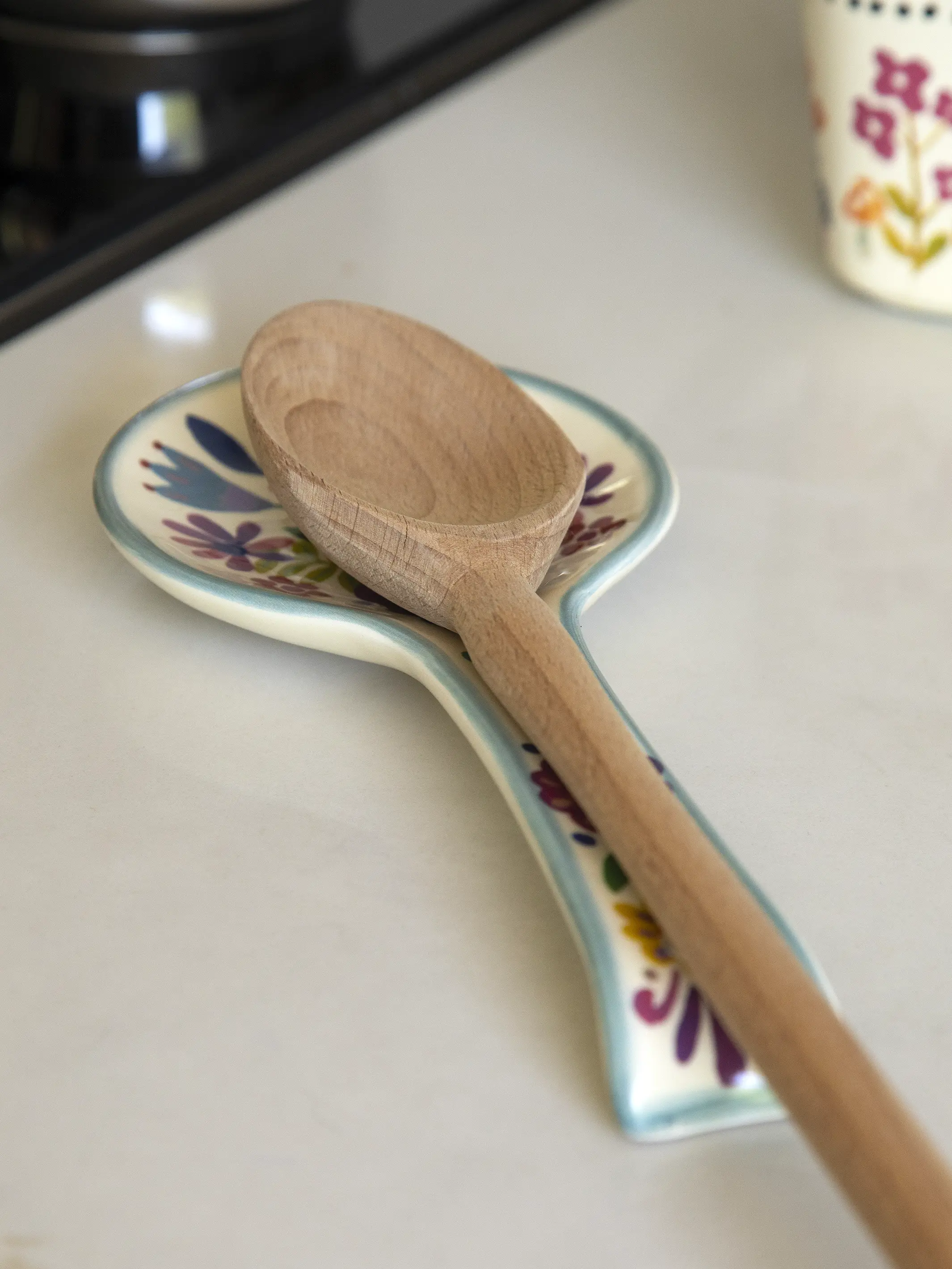 Ceramic Spoon Rest - Folk Flower - Image 2
