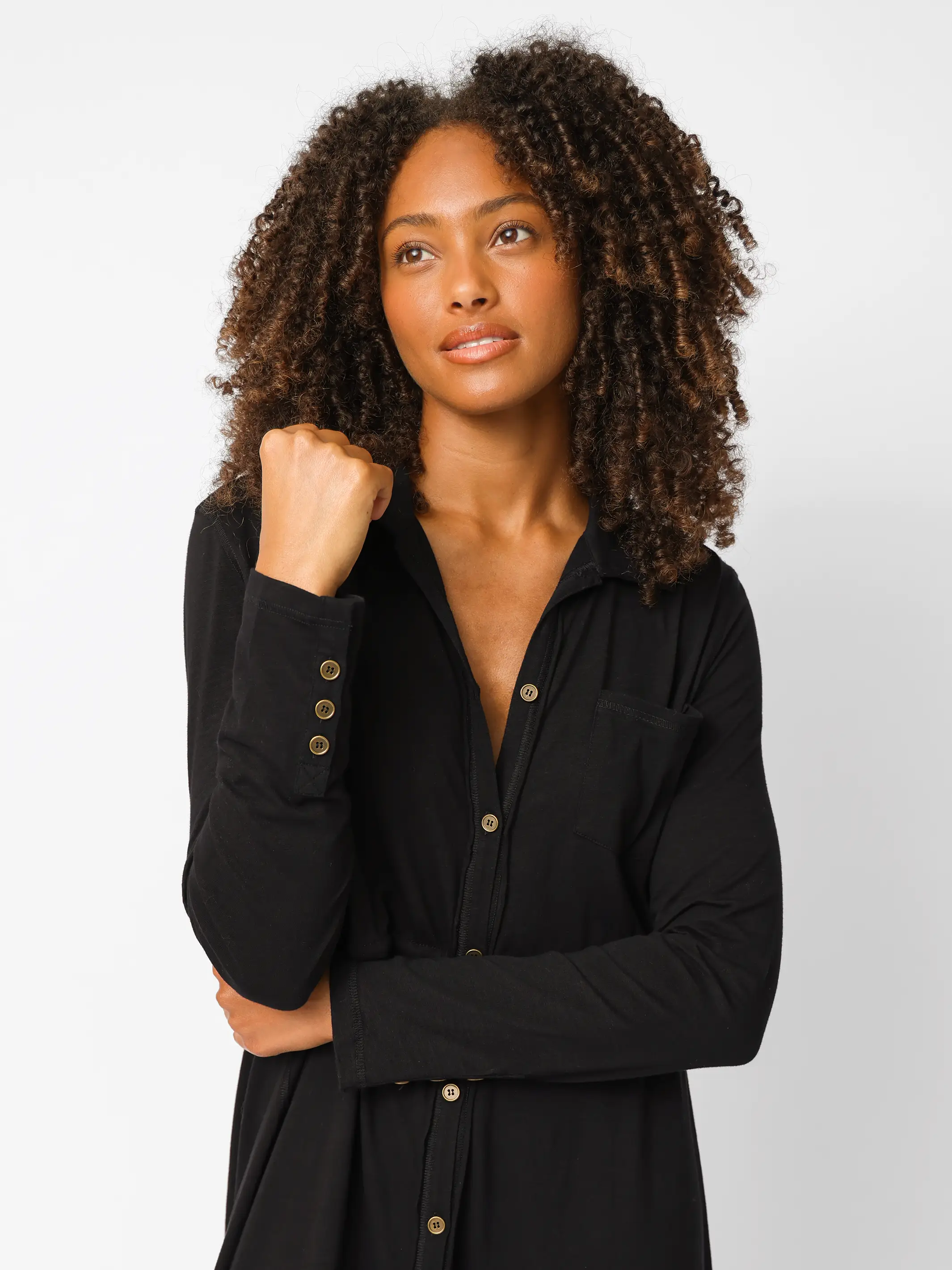 Christa Knit Cotton Maxi Dress - Black - Image 2