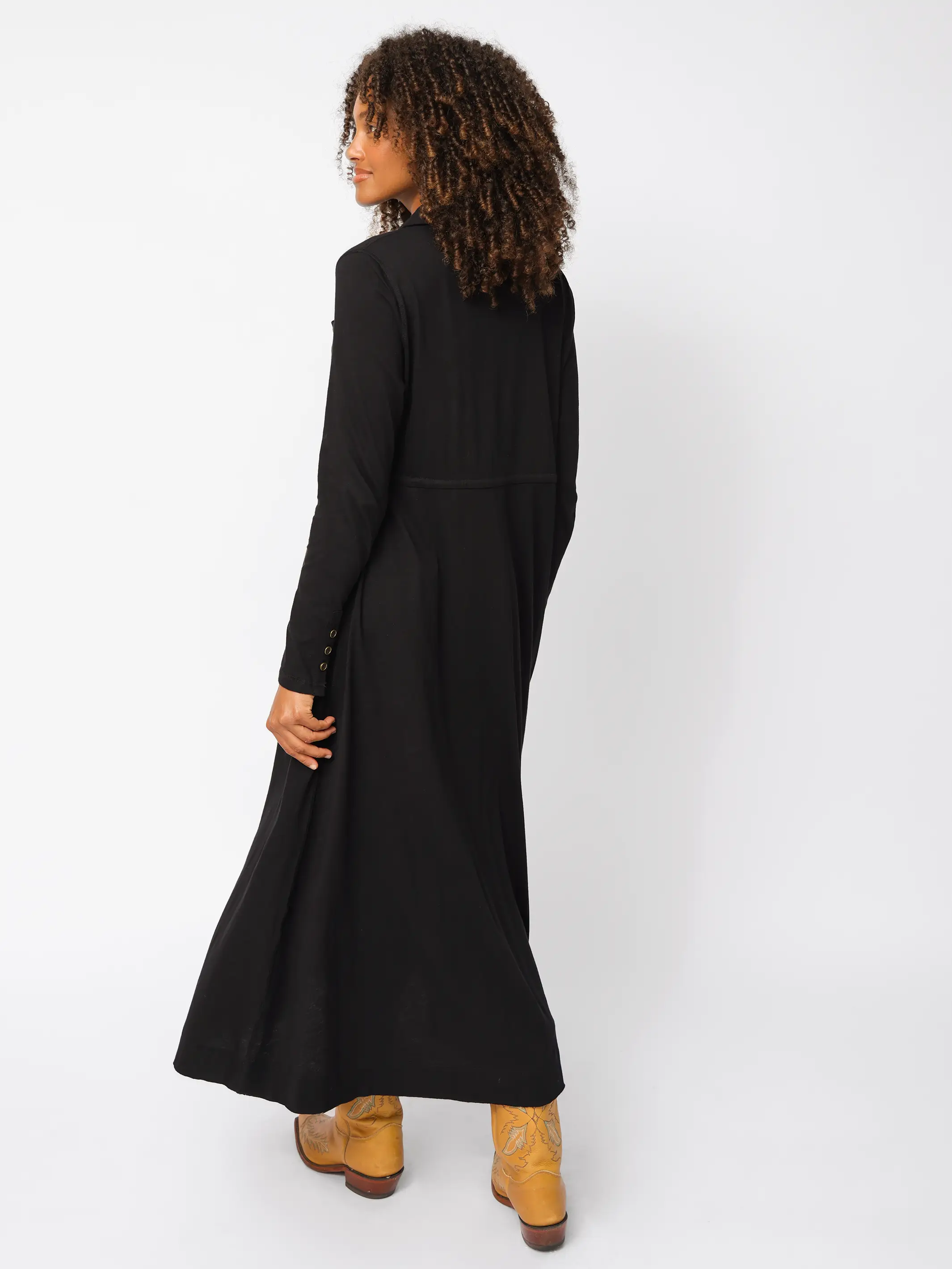 Christa Knit Cotton Maxi Dress - Black - Image 3