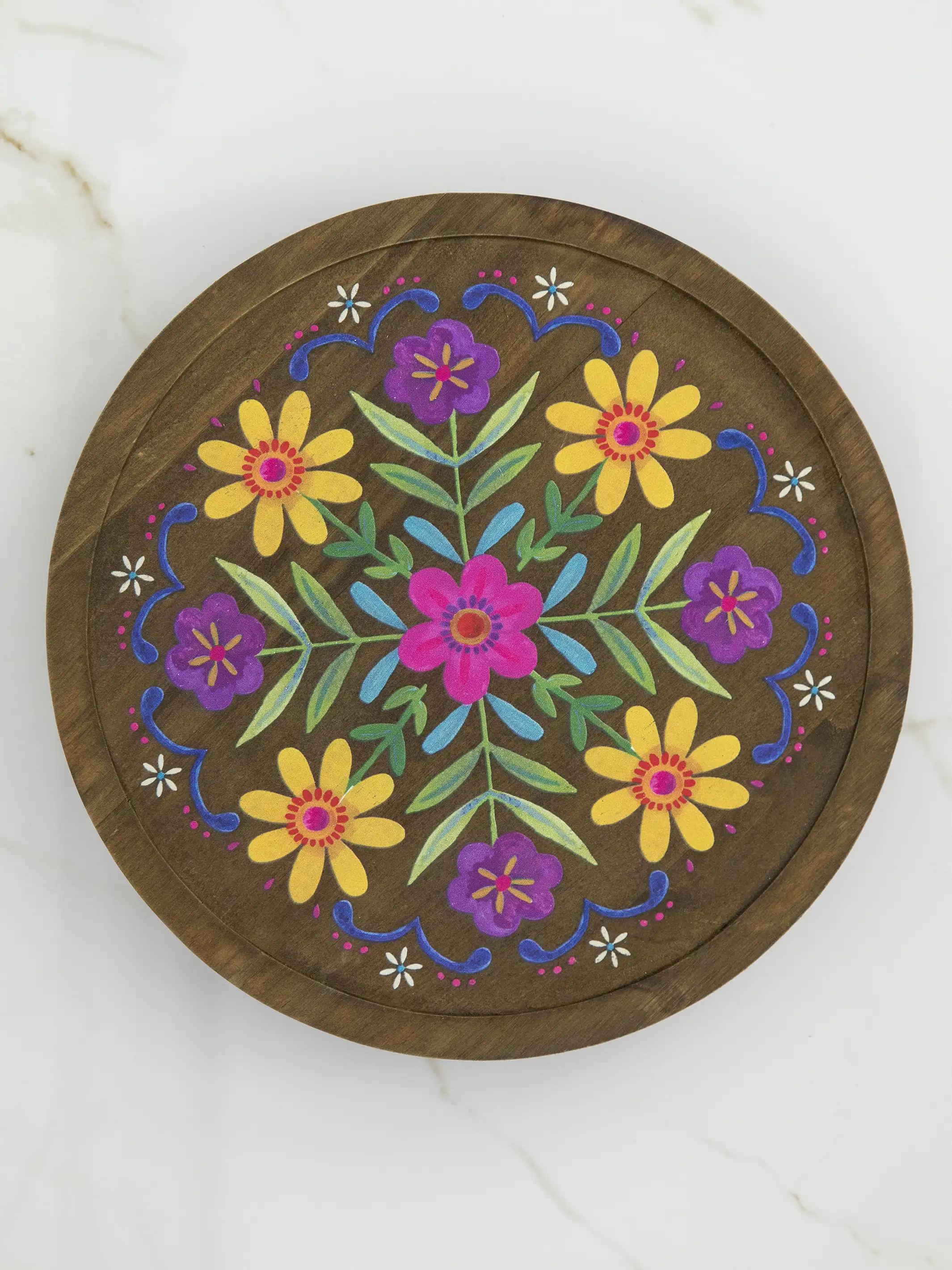 Clip On Sofa Tray Table - Folk Flower - Image 2