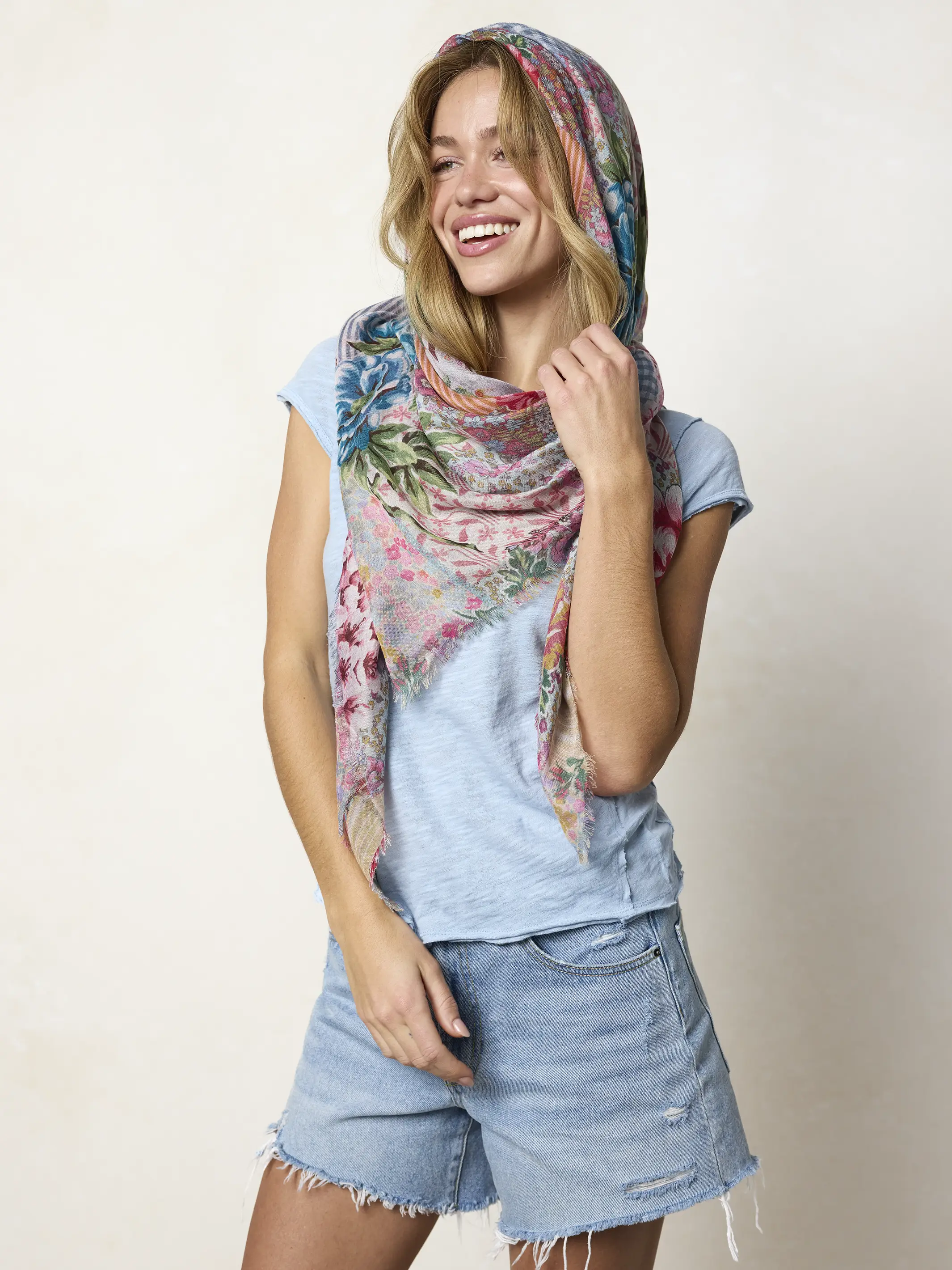 Convertible Scarf -  Pink Vintage Treasure - Image 6