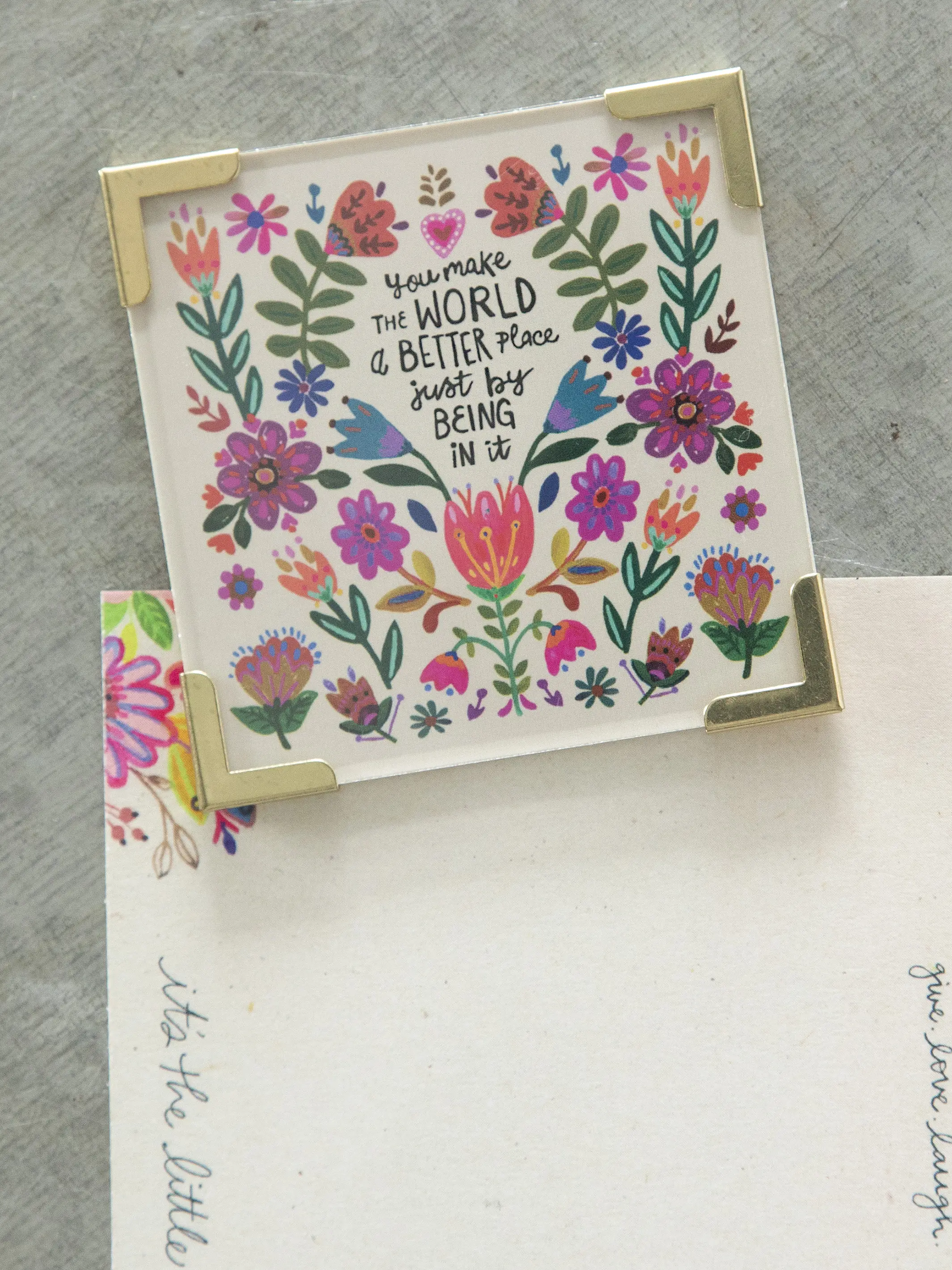 Corner Magnet Keepsake - Cream You Make The World Better - Image 2