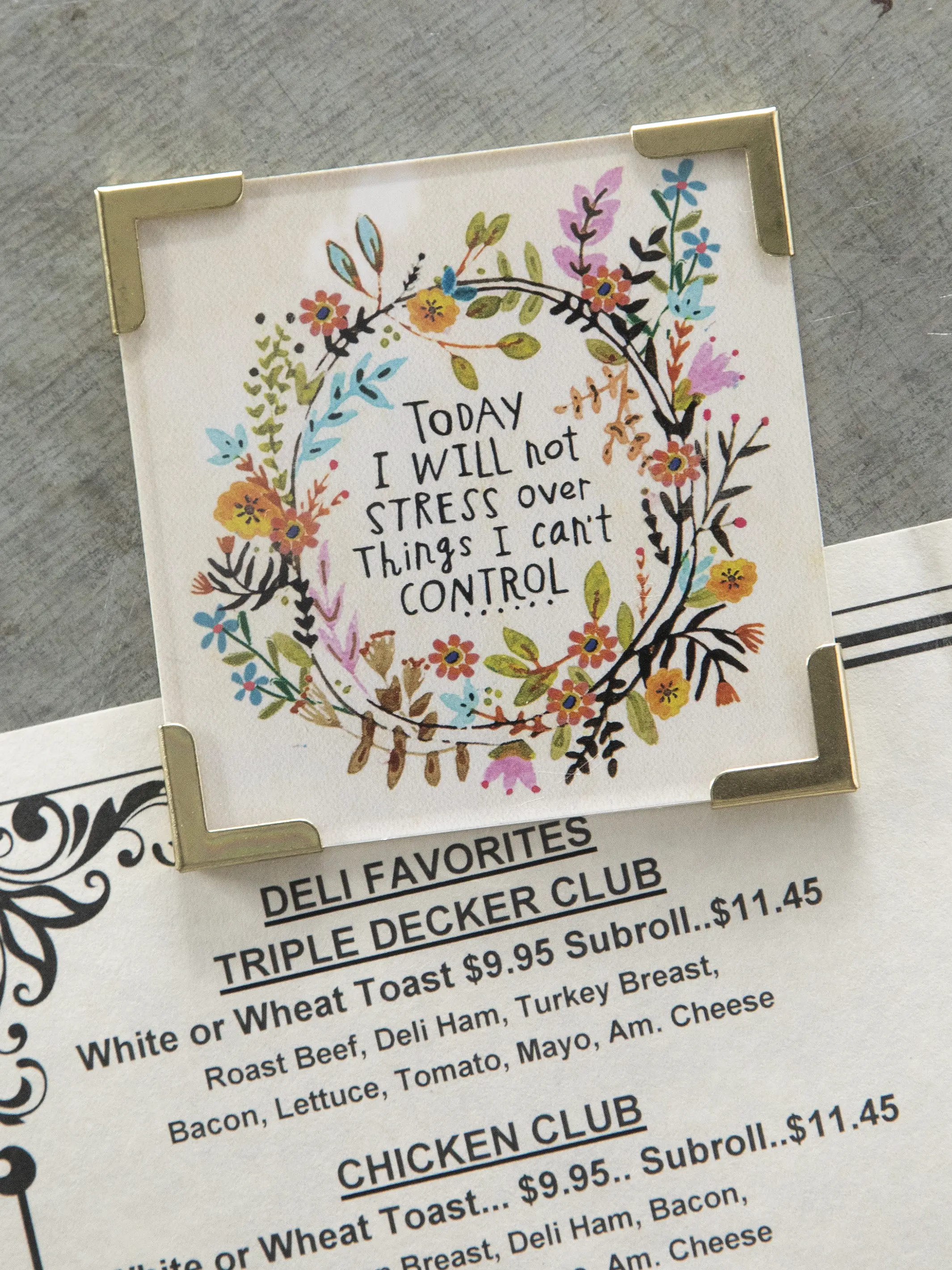 Corner Magnet Keepsake - Today I Will Not Stress - Image 2
