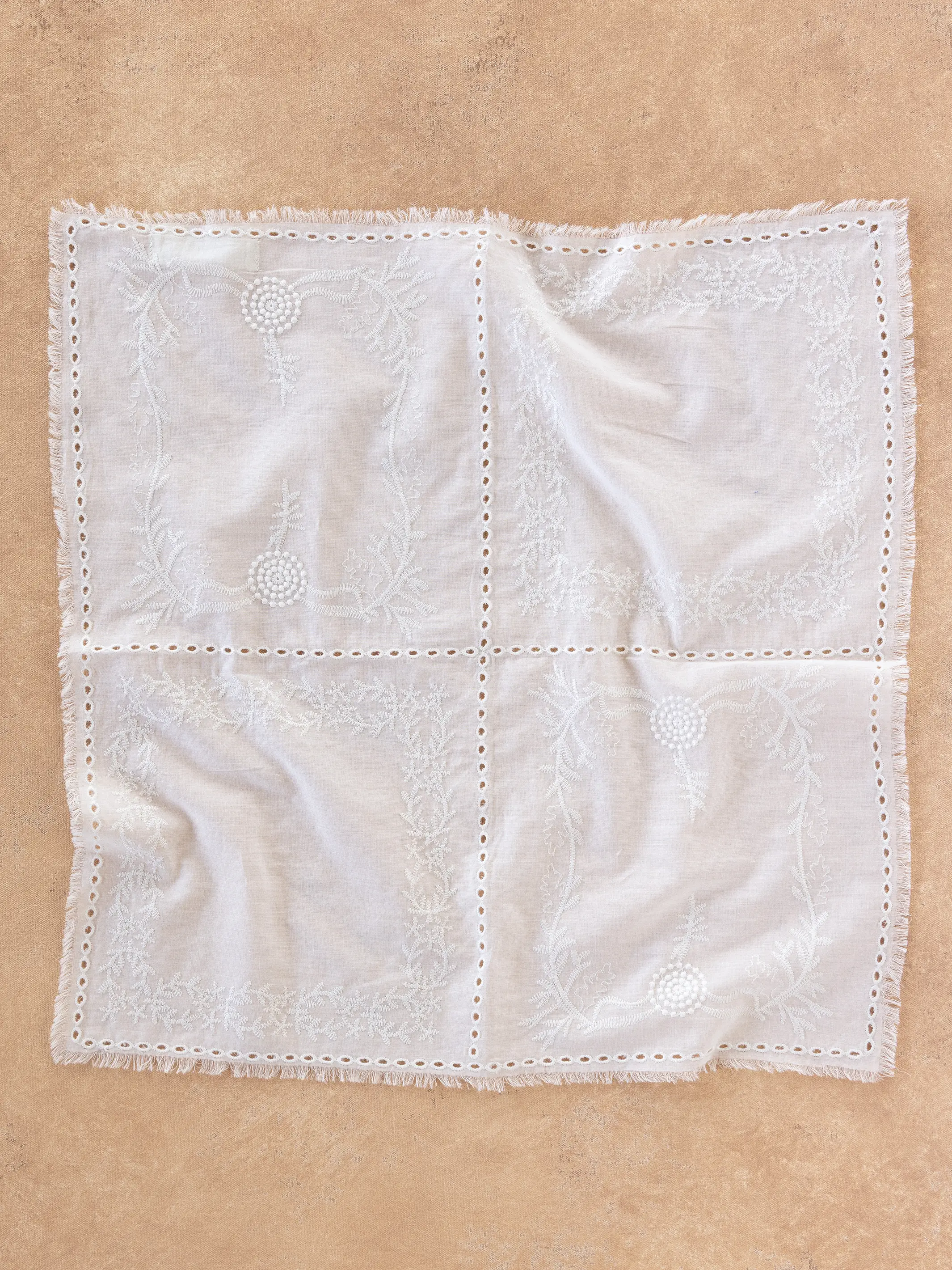 Cotton Eyelet Bandana - White - Image 2