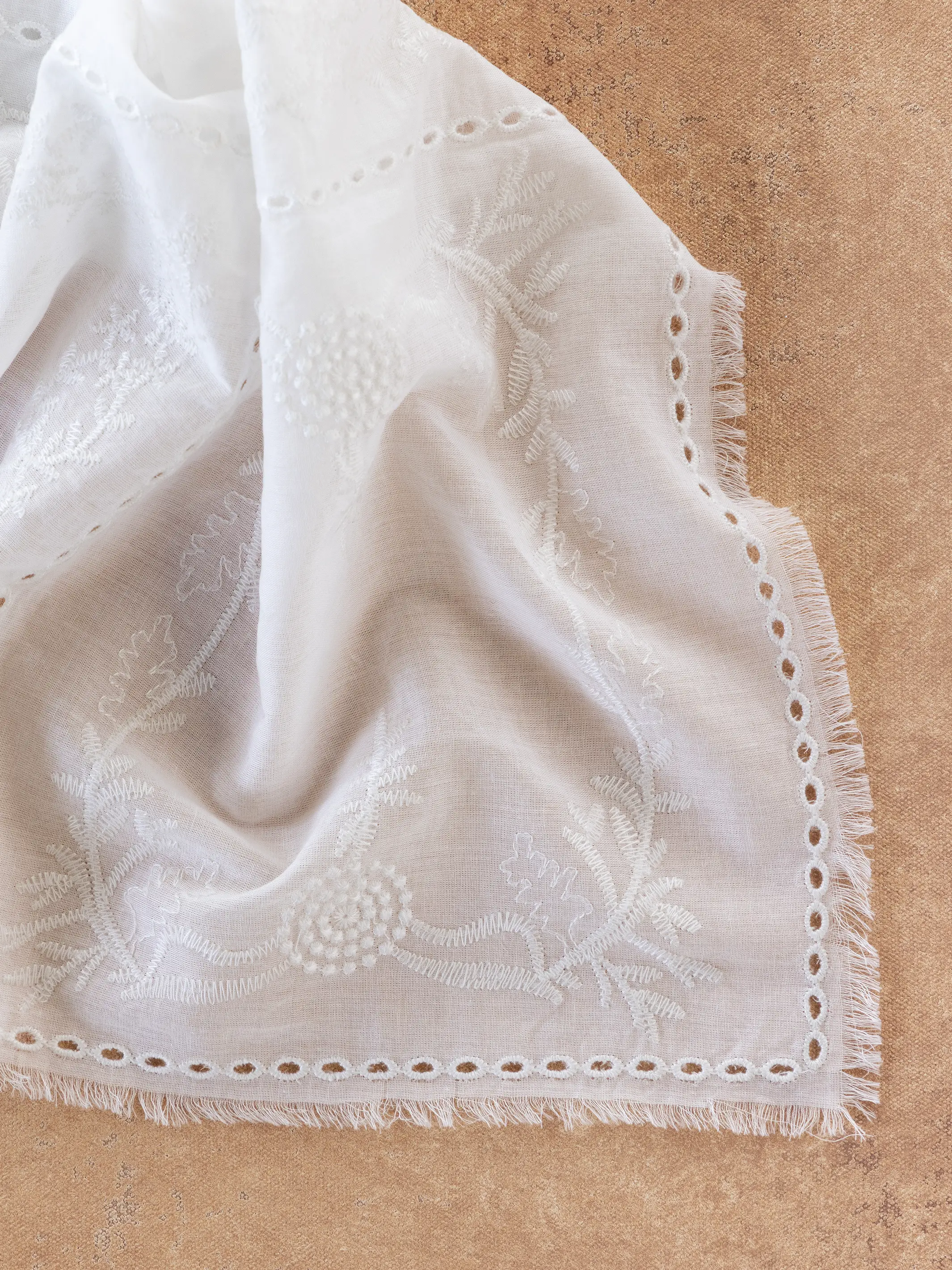 Cotton Eyelet Bandana - White - Image 3