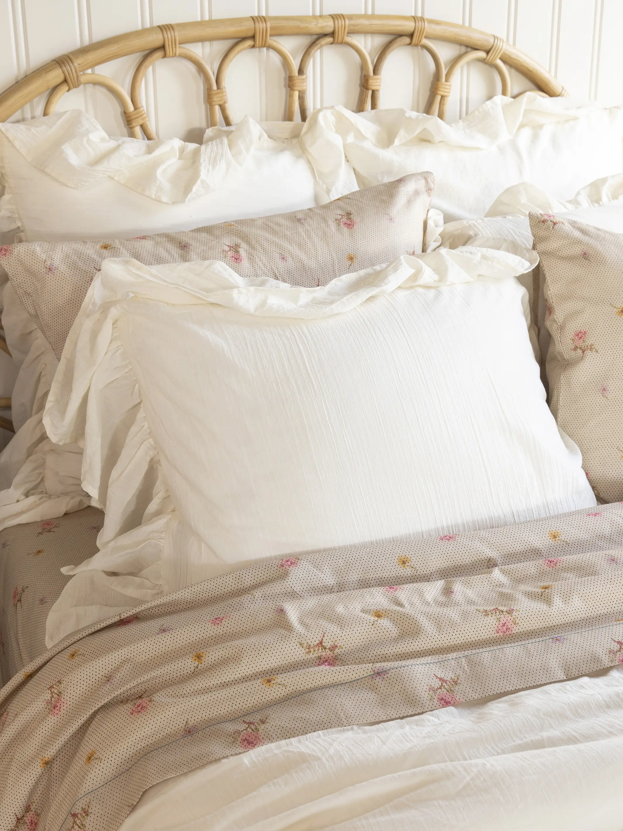 Cotton Ruffle Duvet Cover - Cream Pom Pom - Image 5