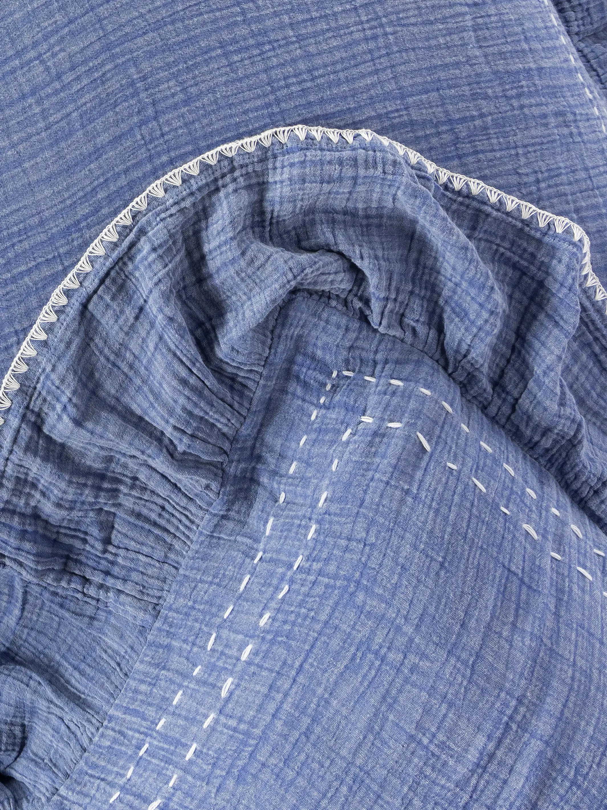 Cotton Ruffle Euro Sham - Vintage Blue - Image 3