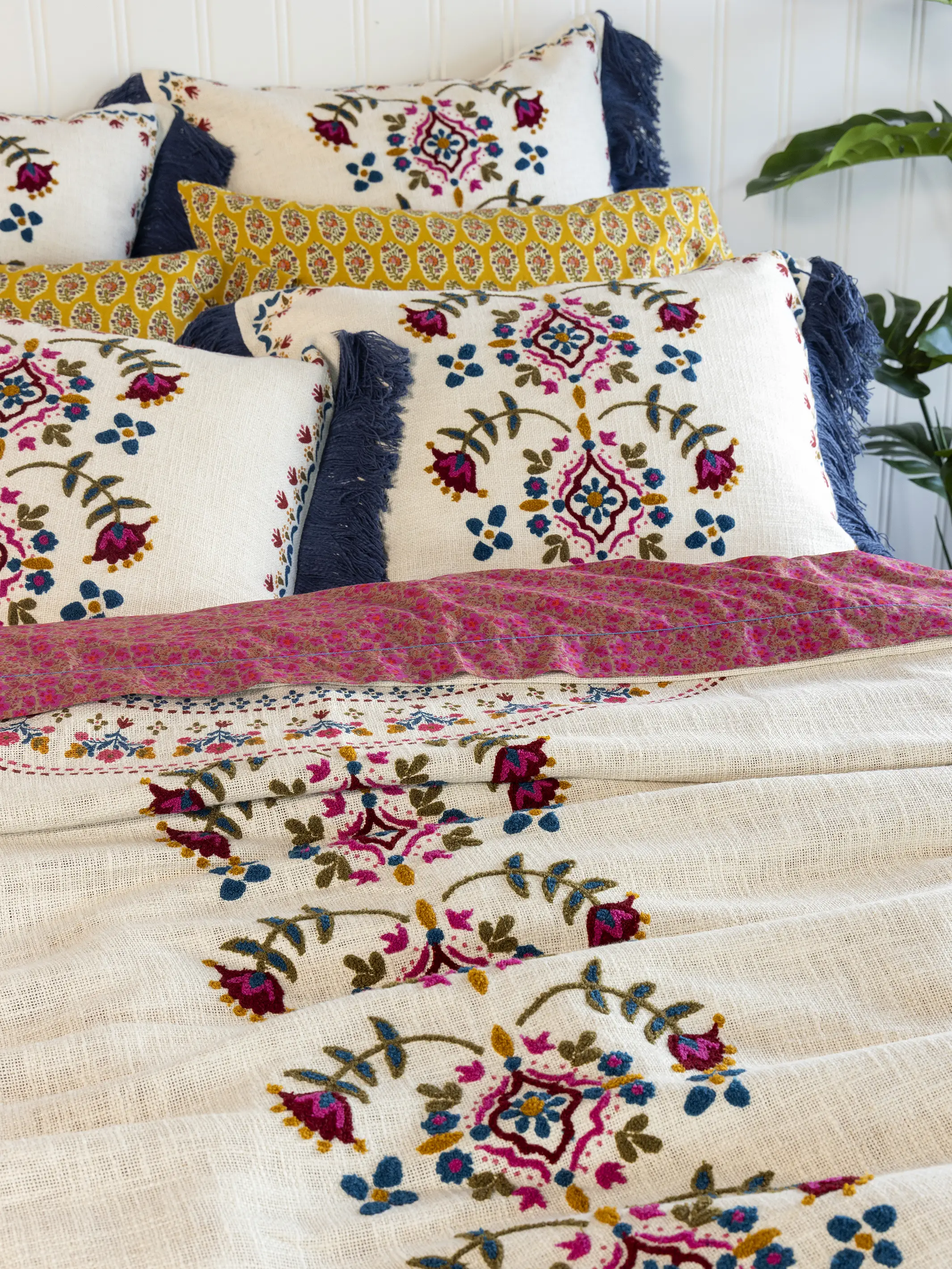 Cotton Slub Tufted Bedspread - Cream - Image 4