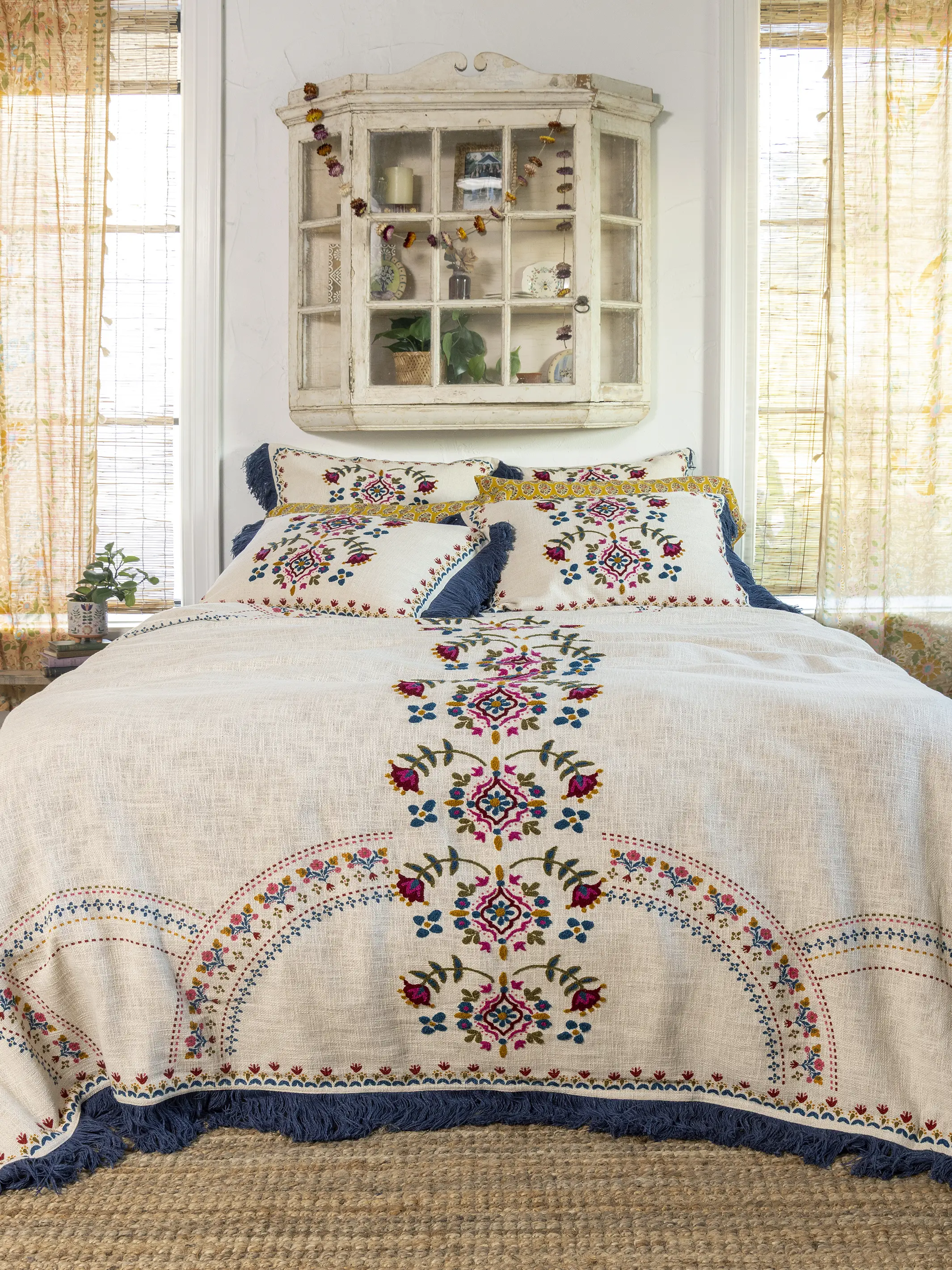 Cotton Slub Tufted Bedspread - Cream - Image 5