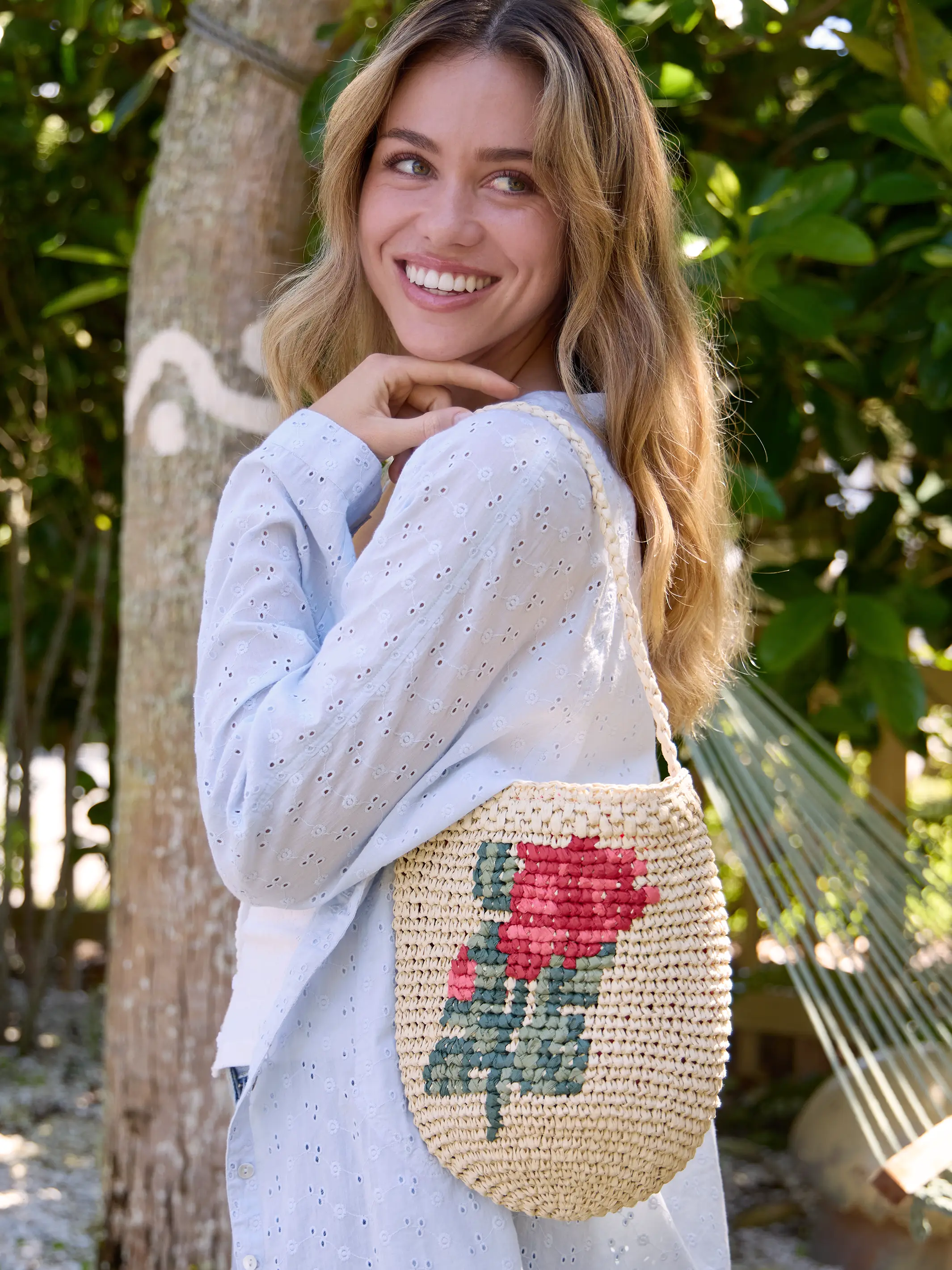 Cross Stitch Straw Bag - Image 4