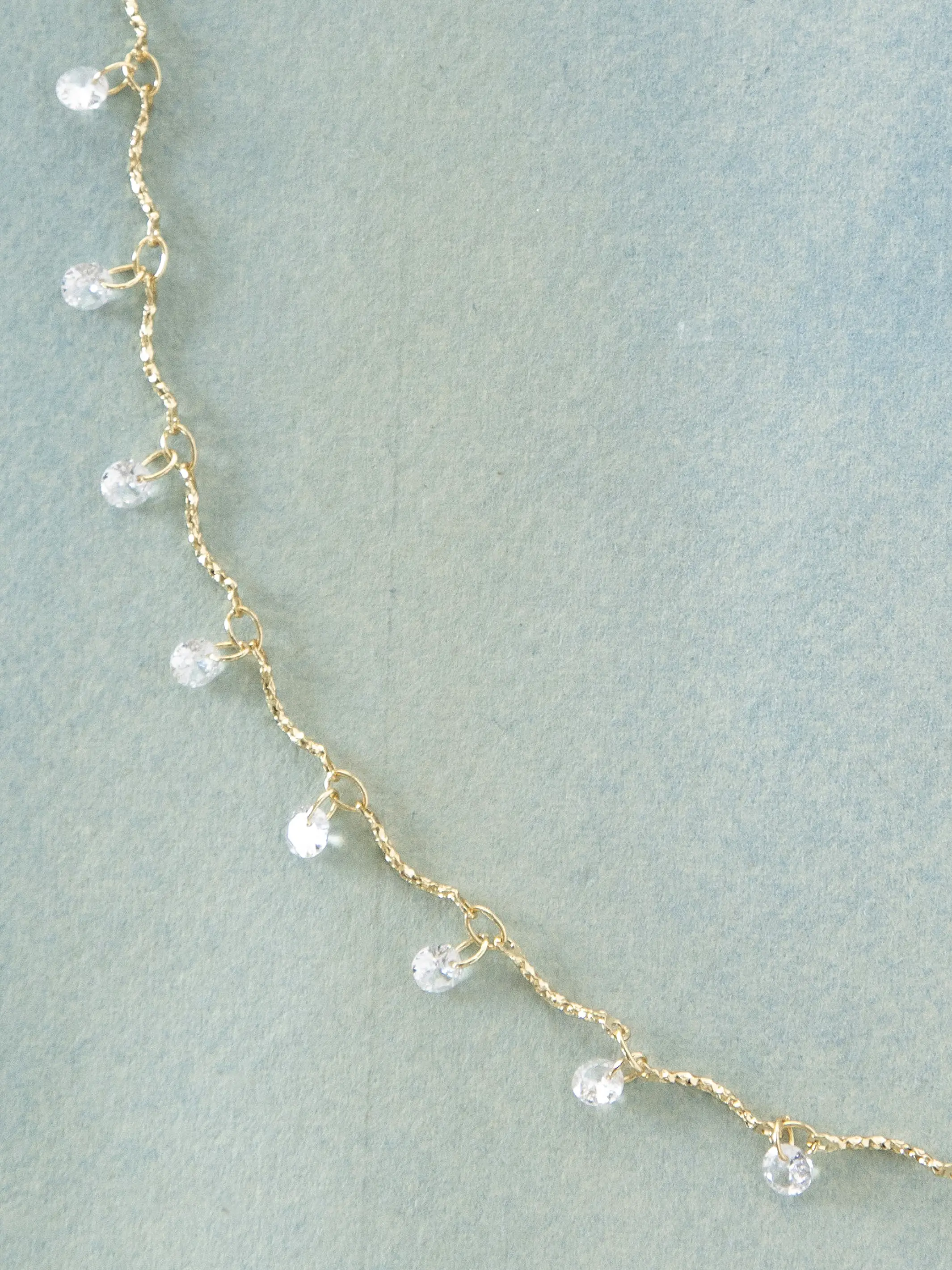 Dainty Jewel Necklace - Gold & Crystal - Image 2