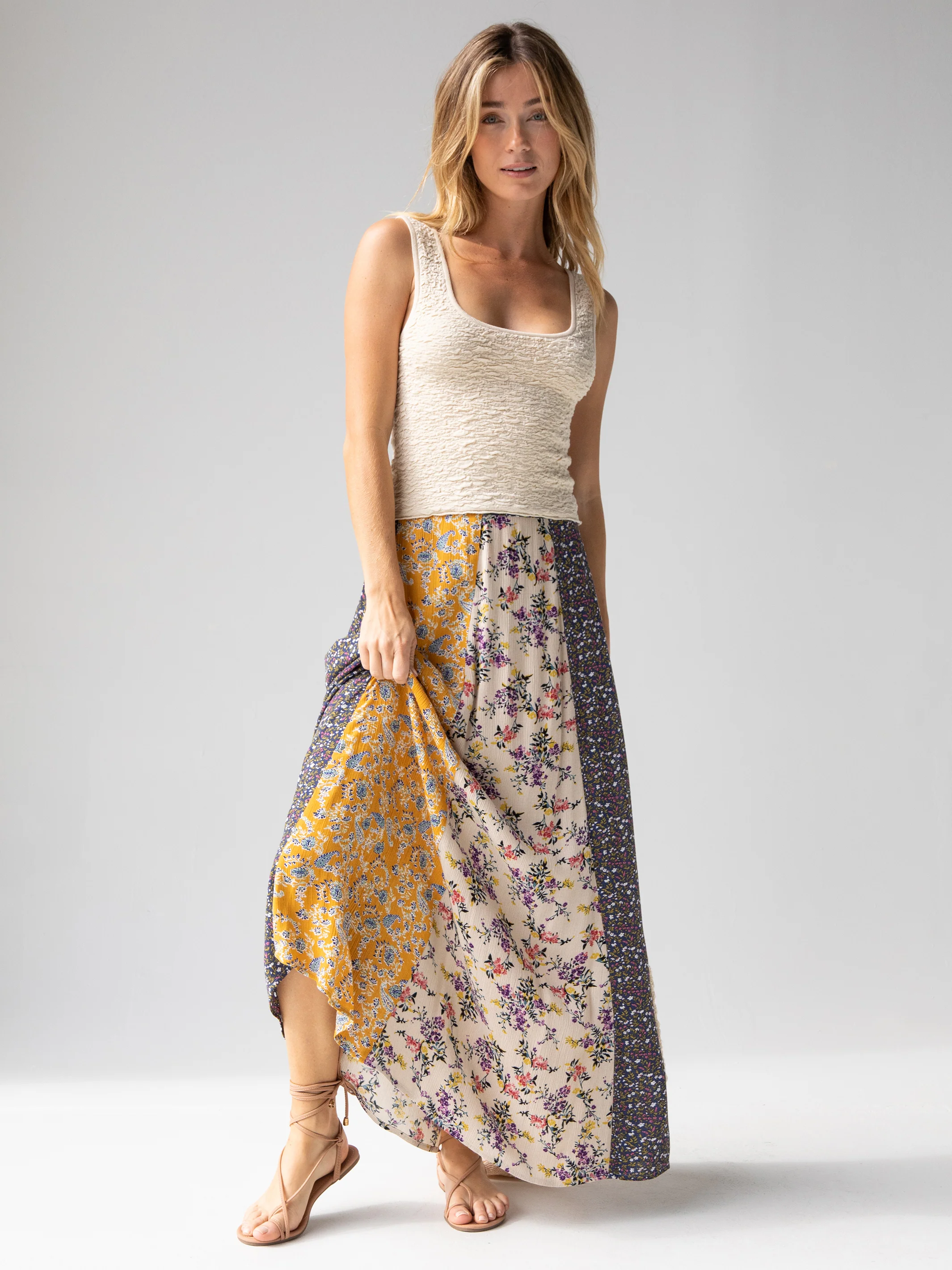 Danielle Square Neck Tank - Cream - Image 2